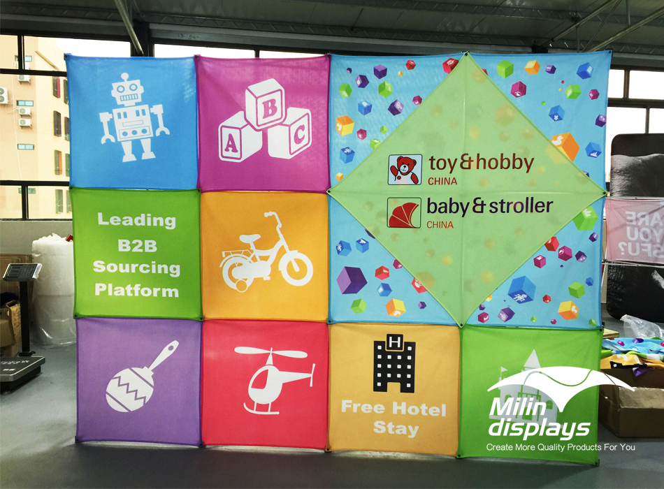3D Snap Floor Display; Tension Fabric Displays; Trade Show Displays/Backdrops; backdrop stand.
