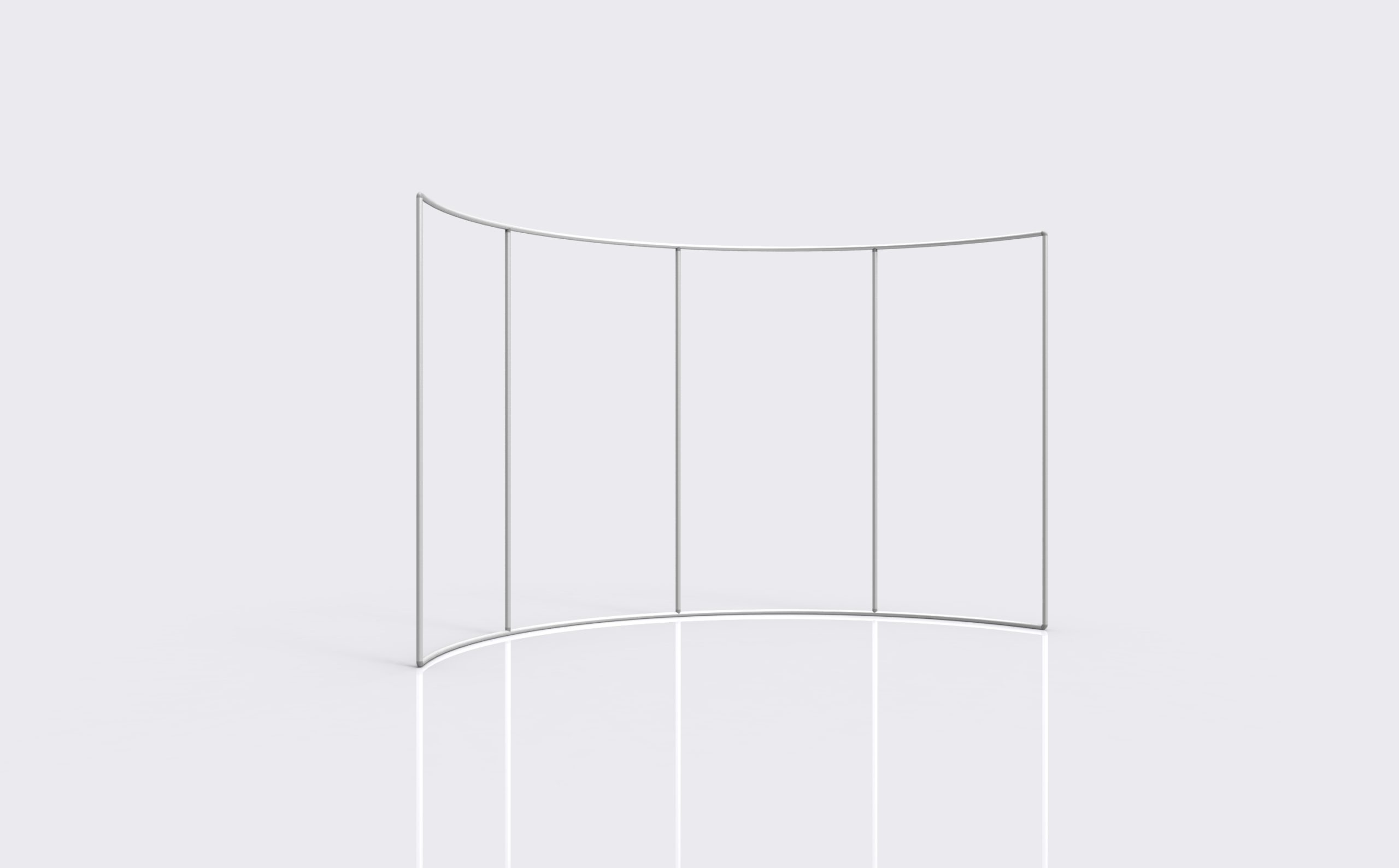 C-Shaped Curved Fabric Wall product view showing the c-shaped opening