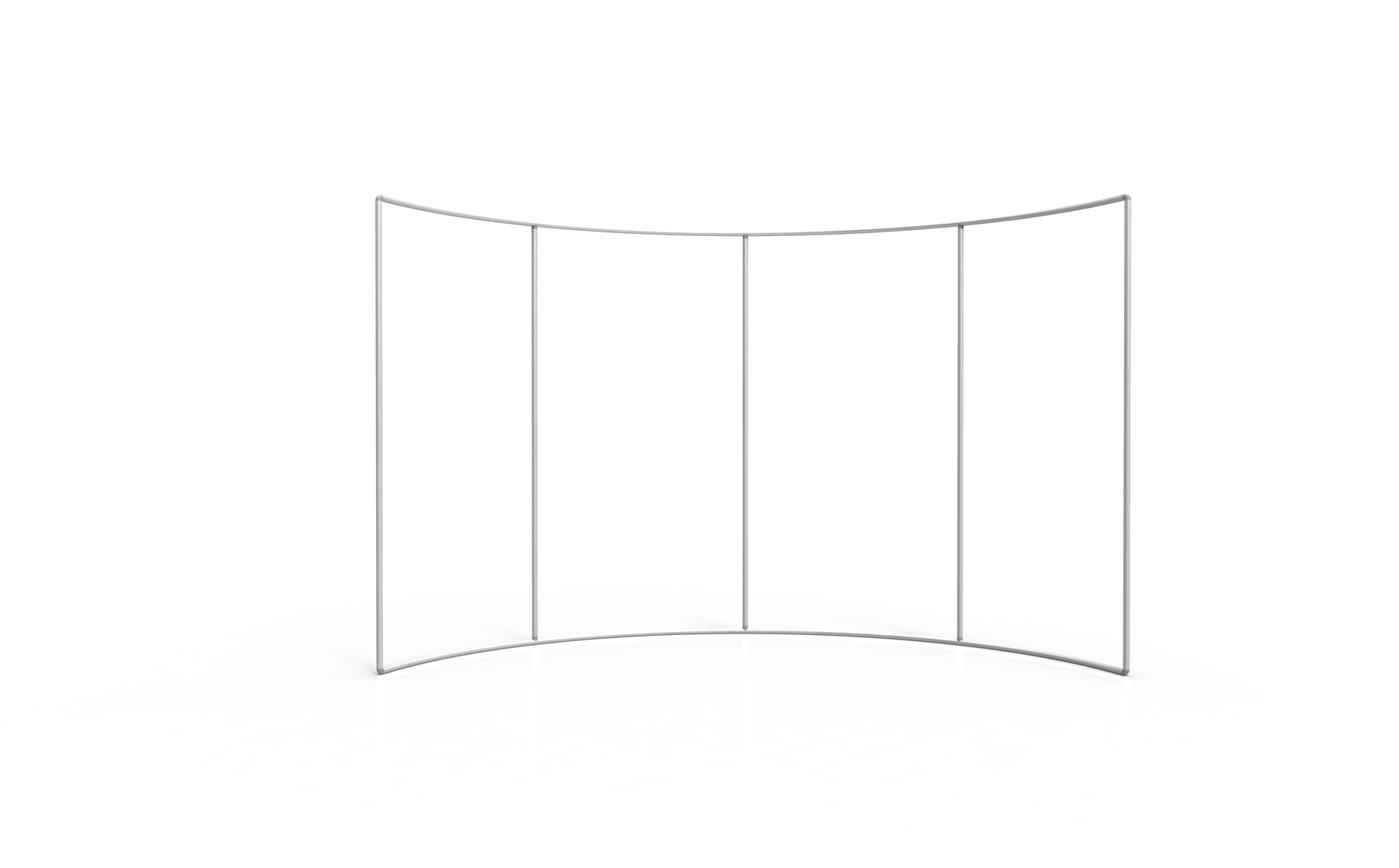C-Shaped Curved Fabric Wall structure view for artwork planning