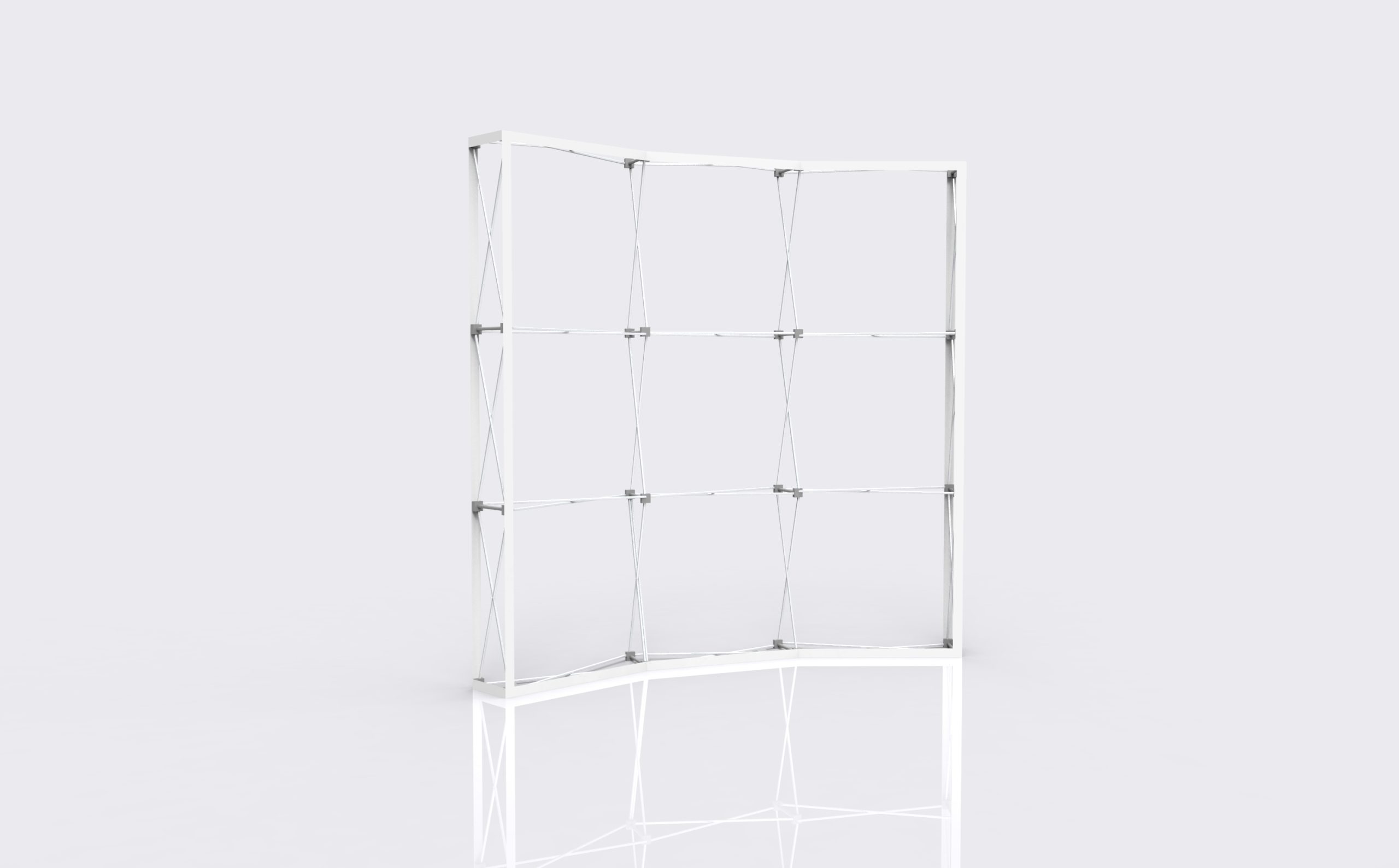 Curved Pop-Up Fabric Wall product view showing the curved face