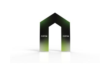House Shaped Fabric Arch structure view for artwork planning