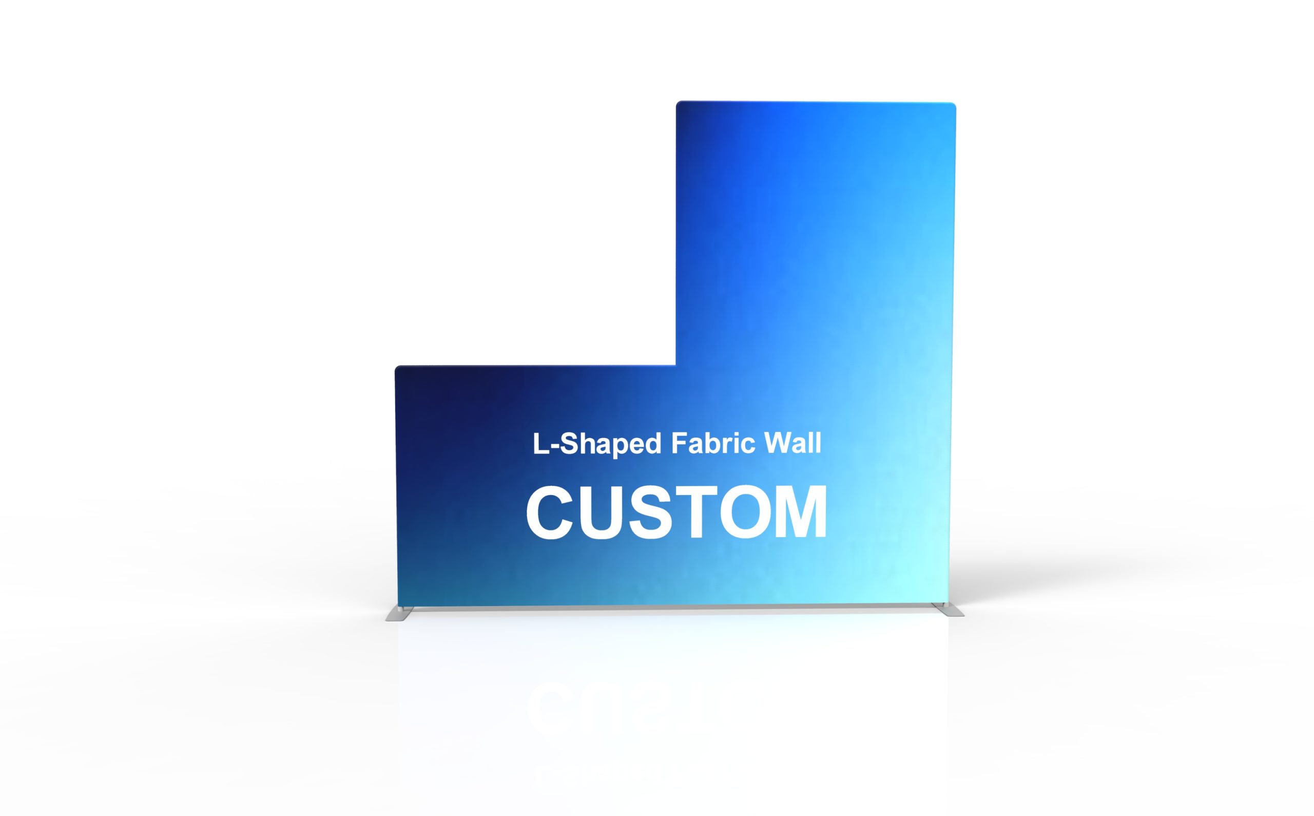 L-Shaped Fabric Wall structure view for artwork planning