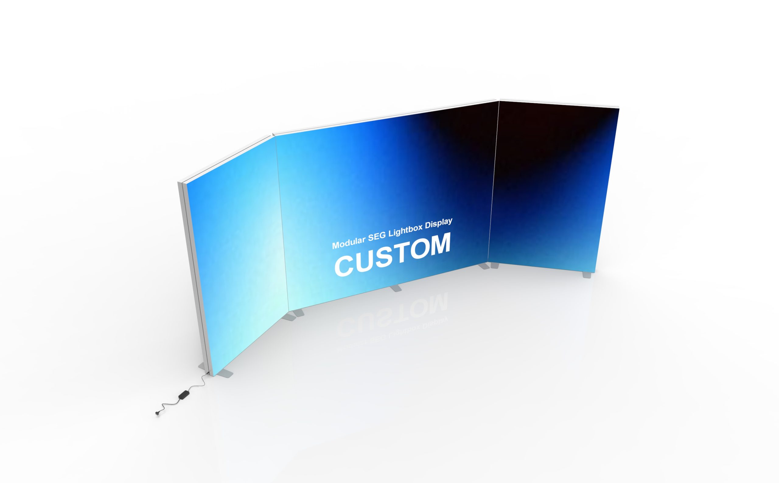 Modular SEG Lightbox Display structure view for artwork planning