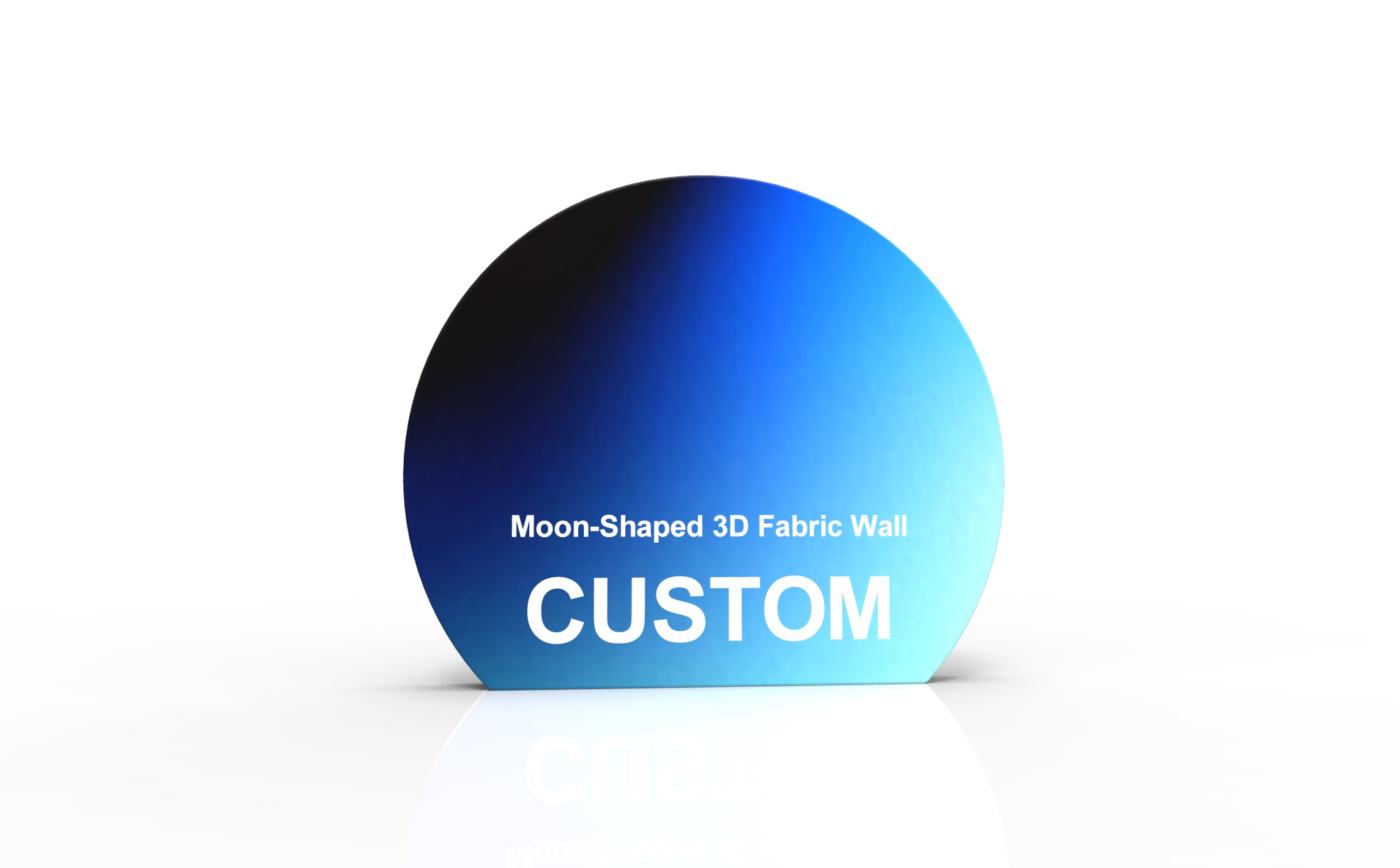 Moon-Shaped 3D Fabric Wall structure view for artwork planning