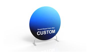 Round-Shaped Fabric Wall structure view for artwork planning