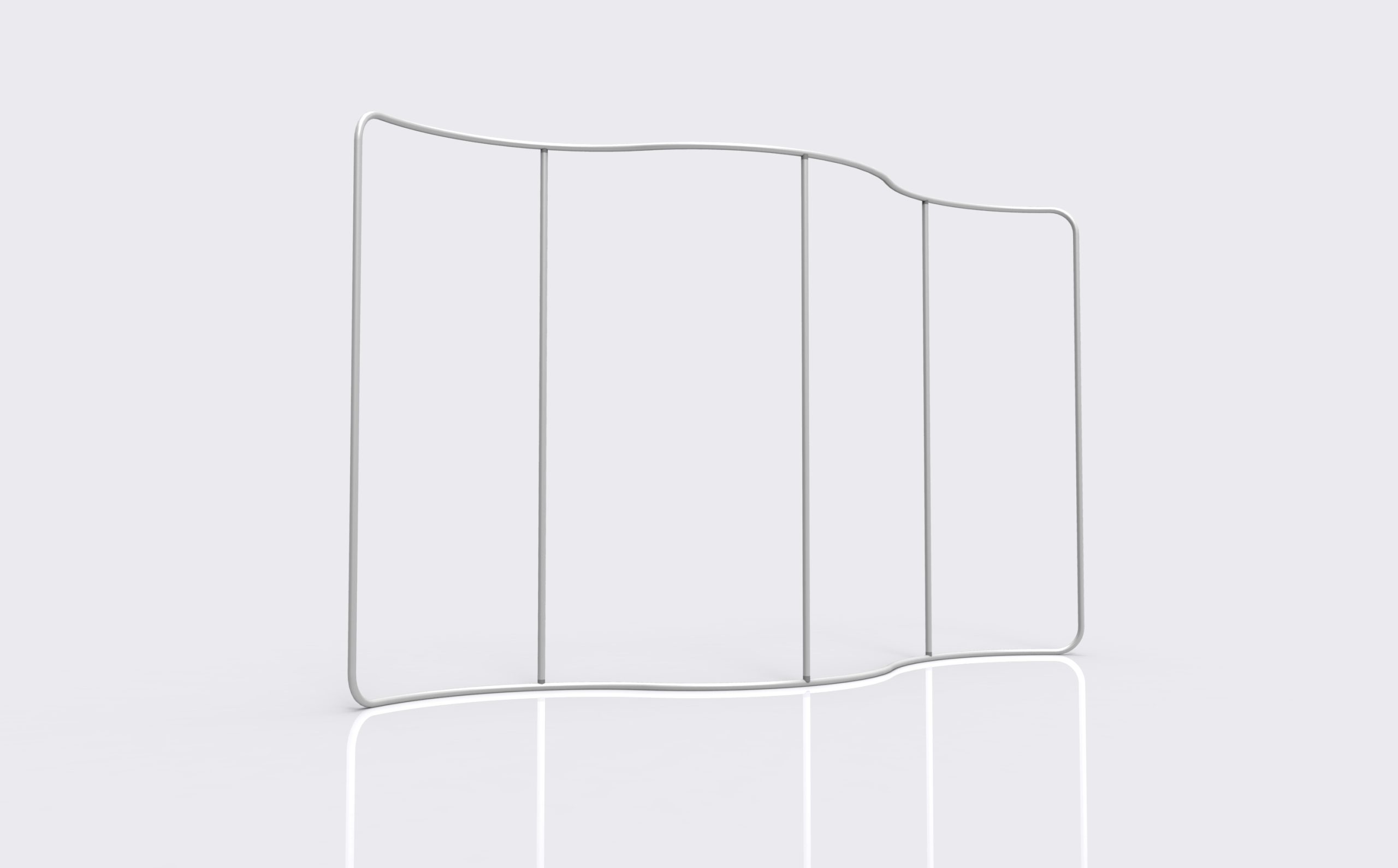 S-Shaped Curved Fabric Wall 02 product view showing the s-shaped curve