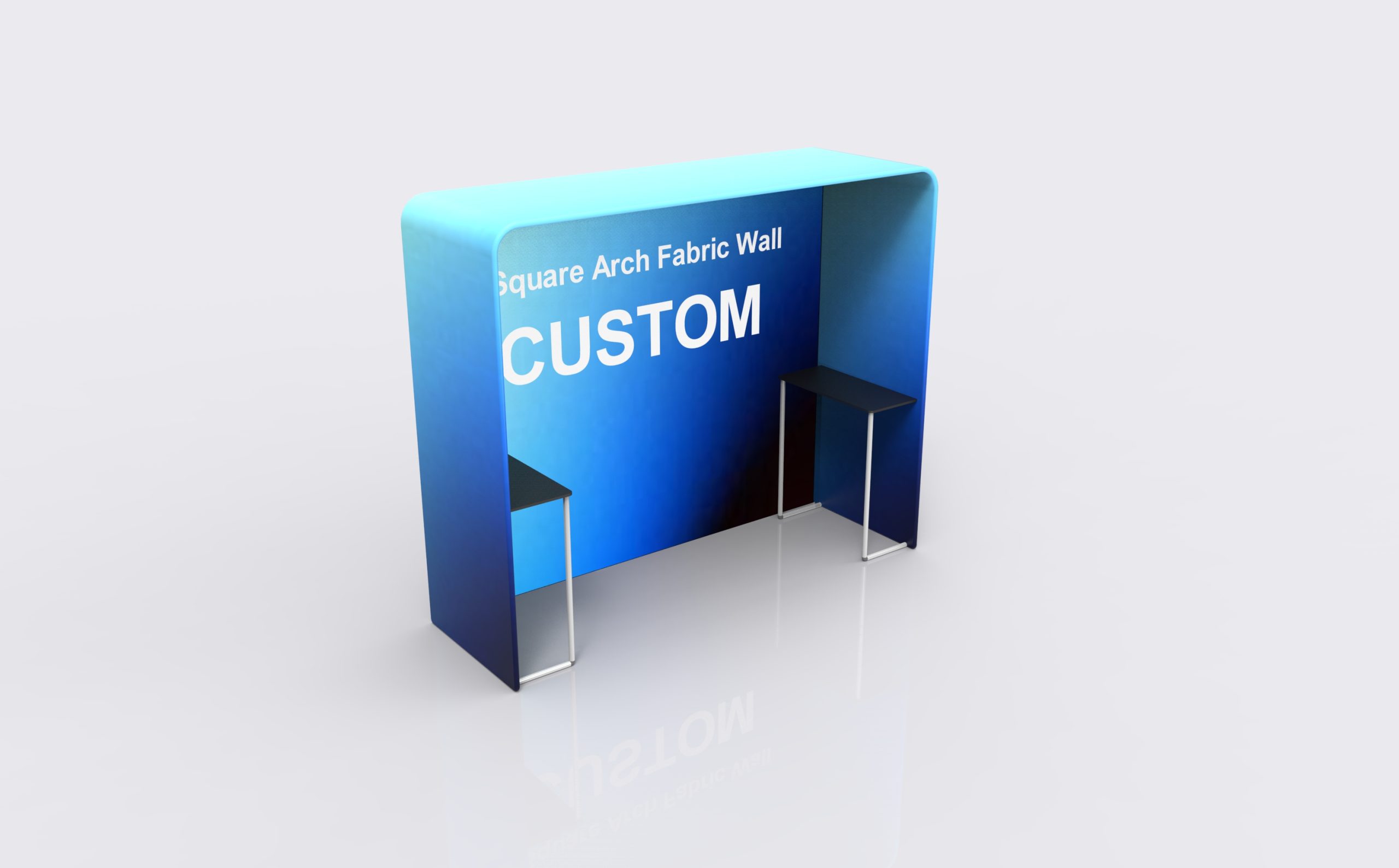 Square Arch Fabric Wall structure view for artwork planning
