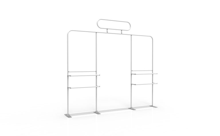 Straight Fabric Wall with Shelves 02