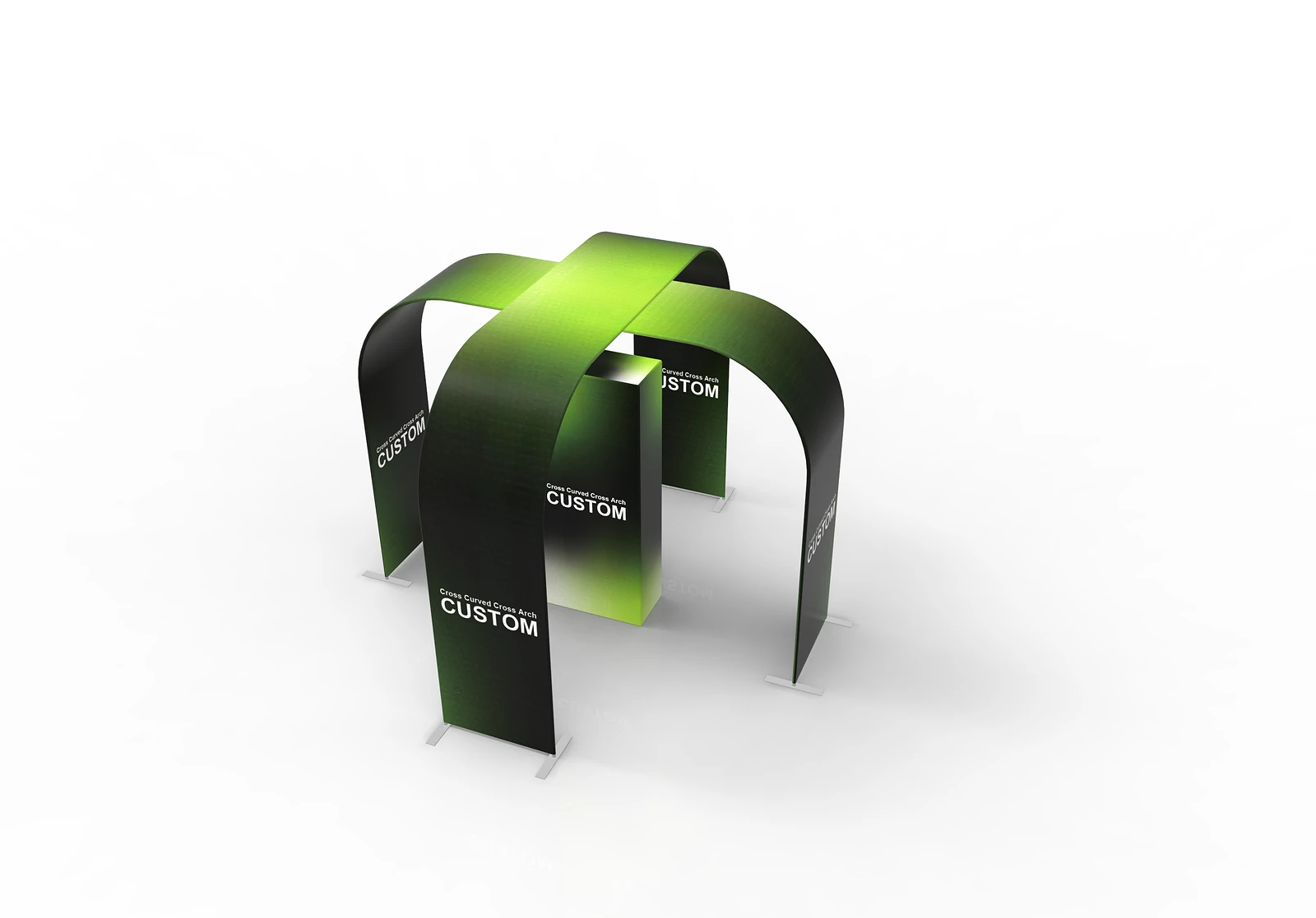 Cross-Curved Fabric Archway structure view for artwork planning