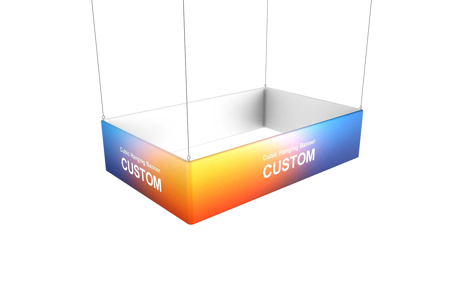Cubic Hanging Banner structure view for artwork planning