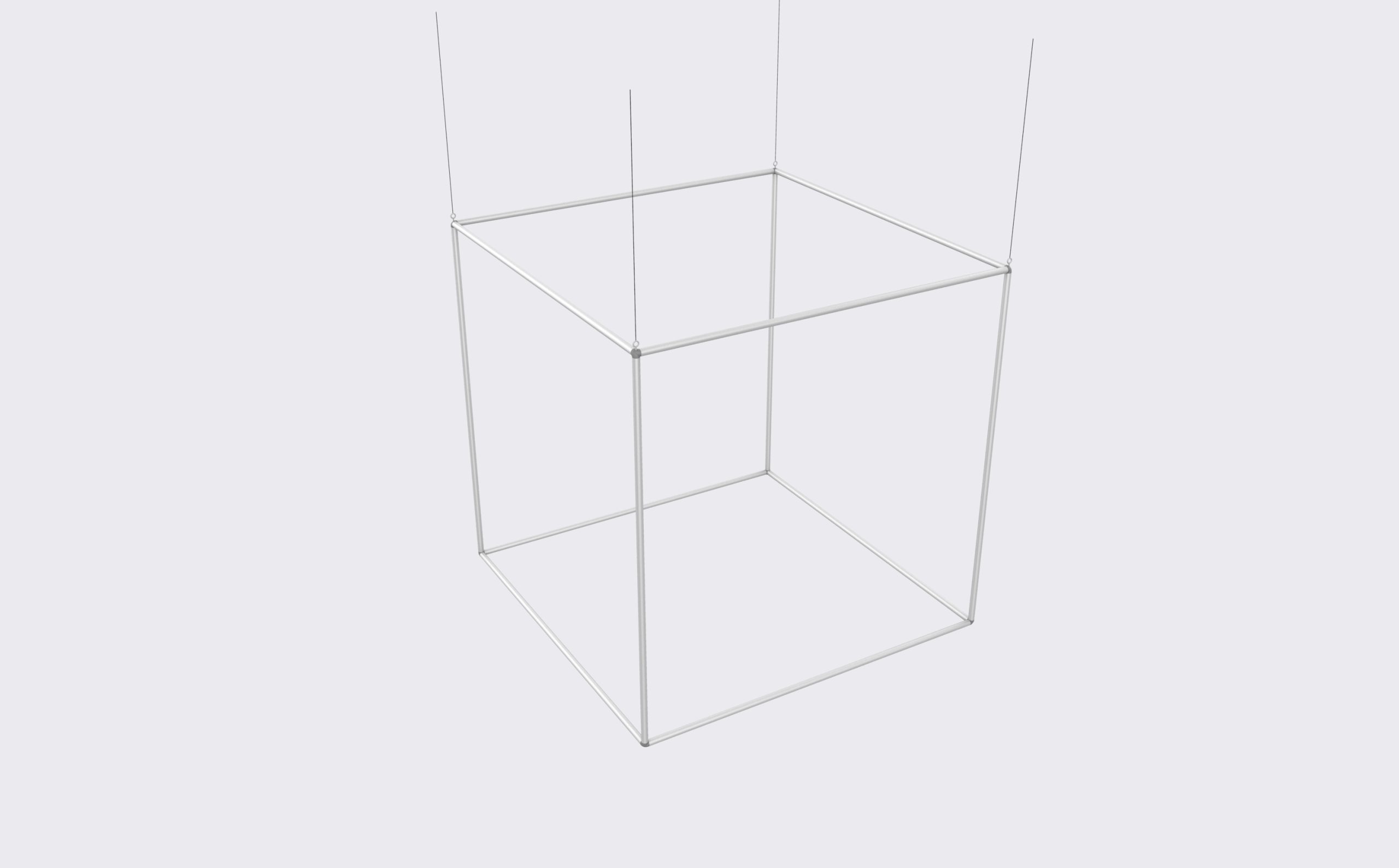 Cubic Lightbox Hanging Banner product view showing the orthogonal form