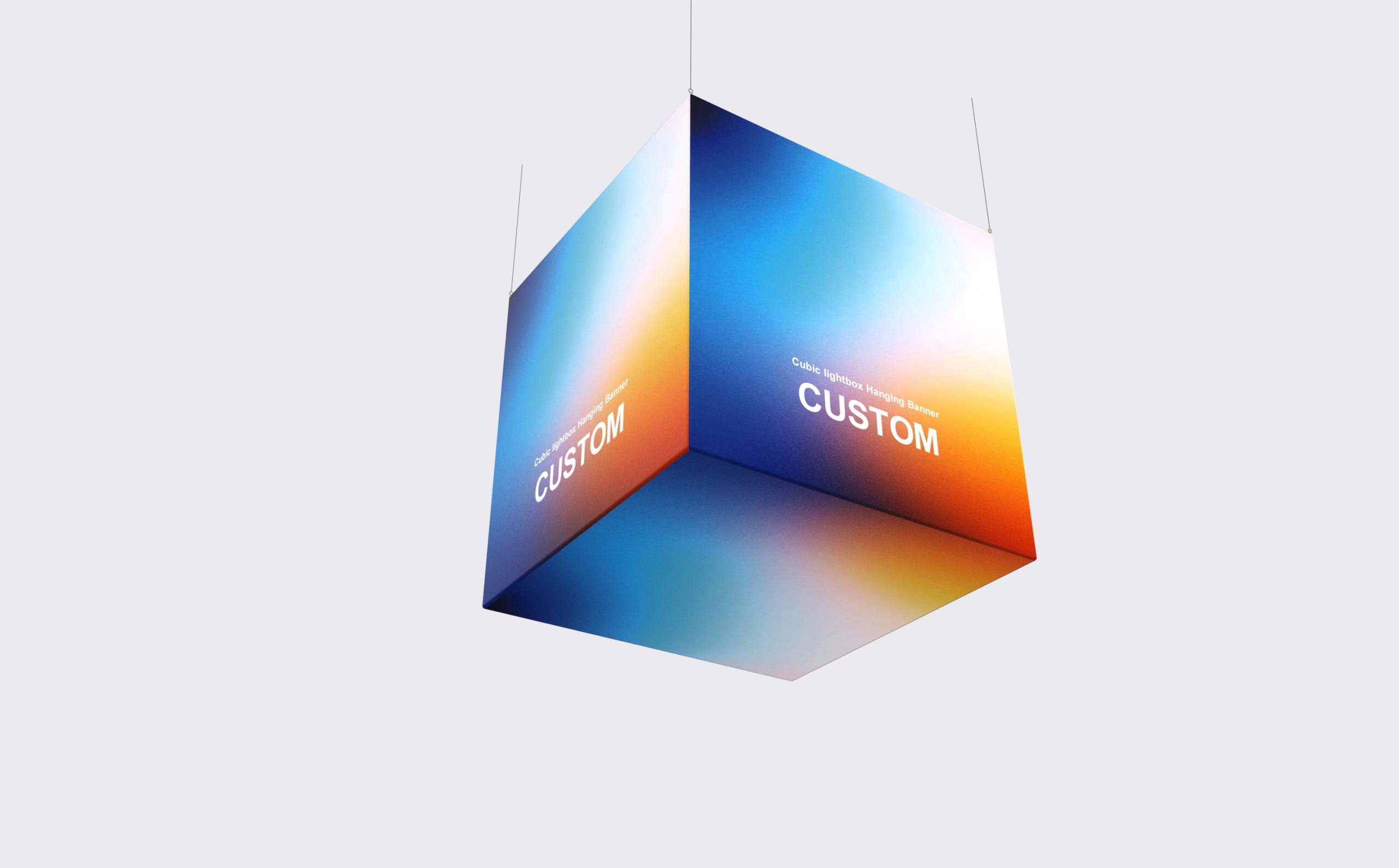 Cubic Lightbox Hanging Banner alternate view 2 for form and artwork review