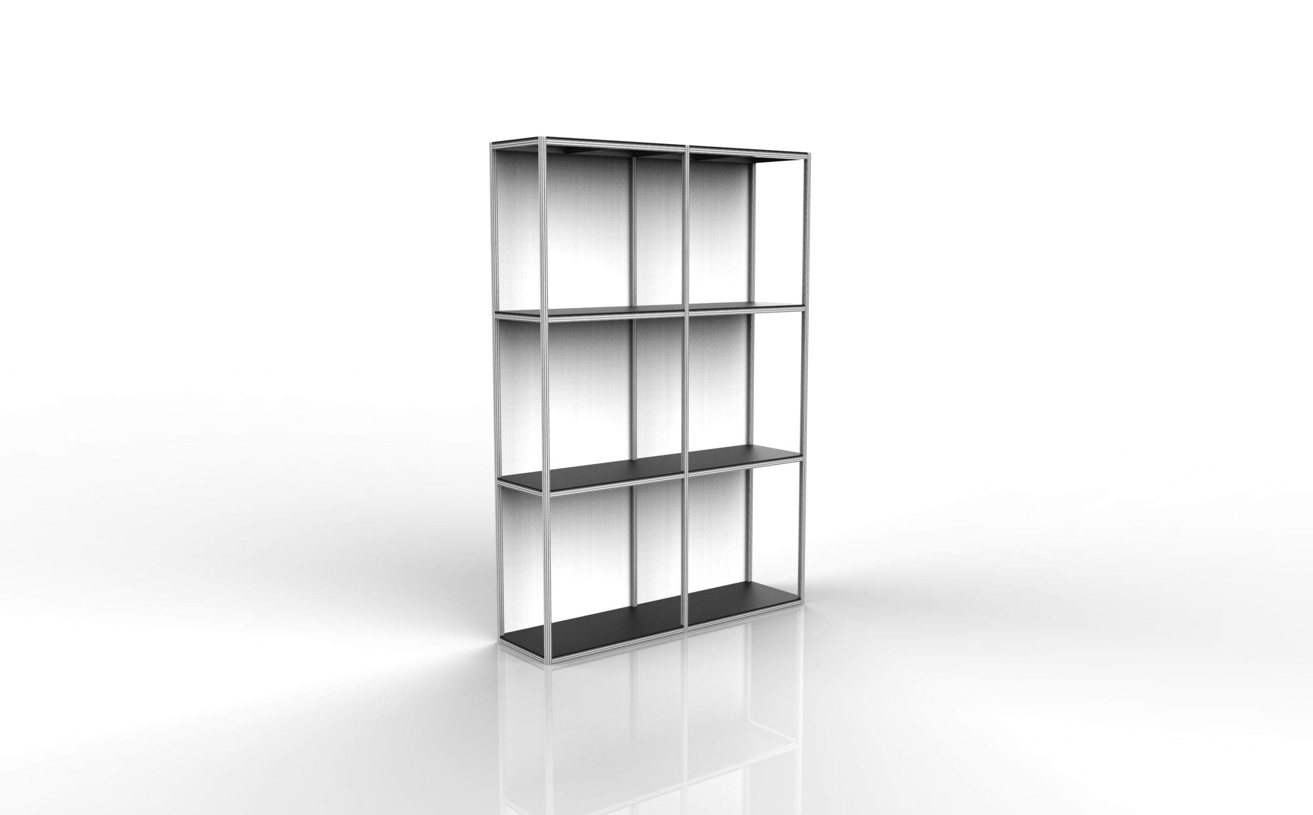 Display Rack with wooden shelves product view showing the product-specific form