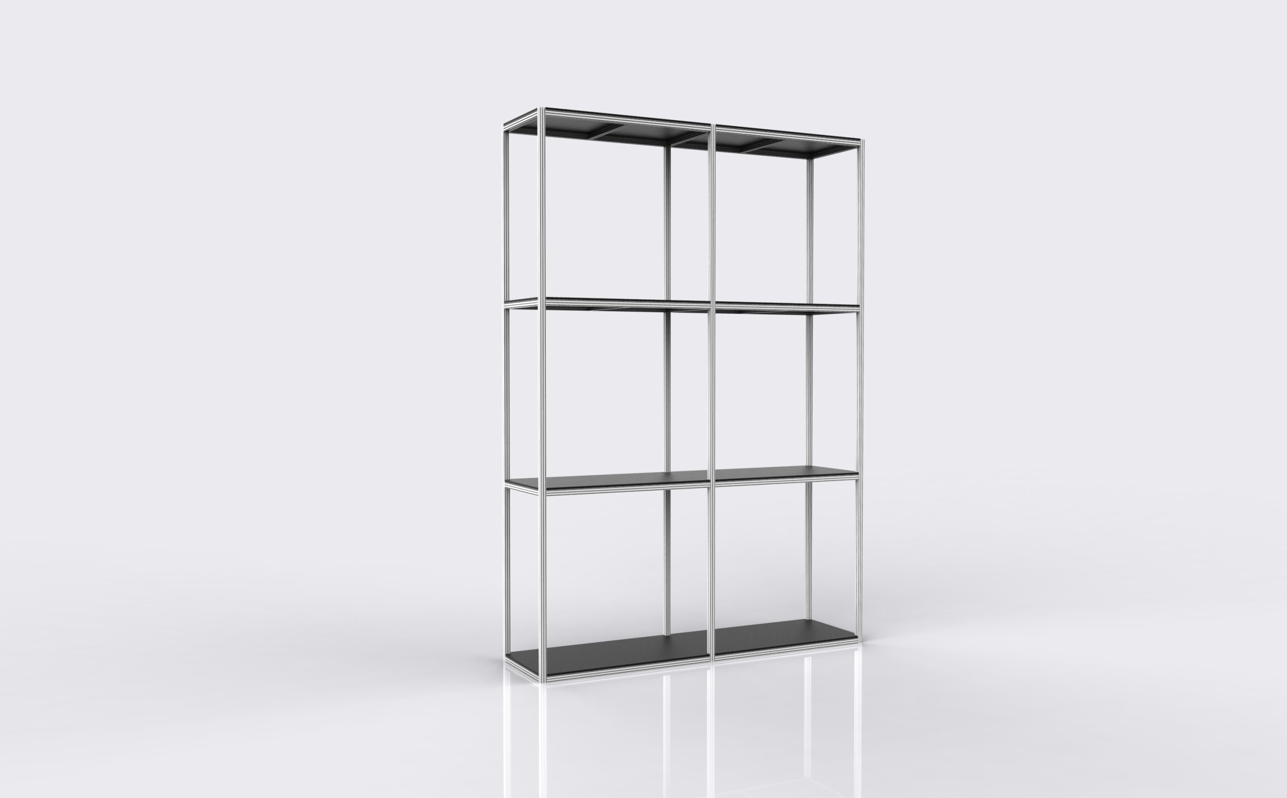 Display Rack with wooden shelves alternate view 2 for form and artwork review