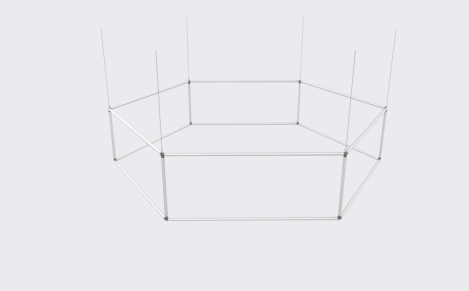 Hexagon Hanging Sign structure view for artwork planning