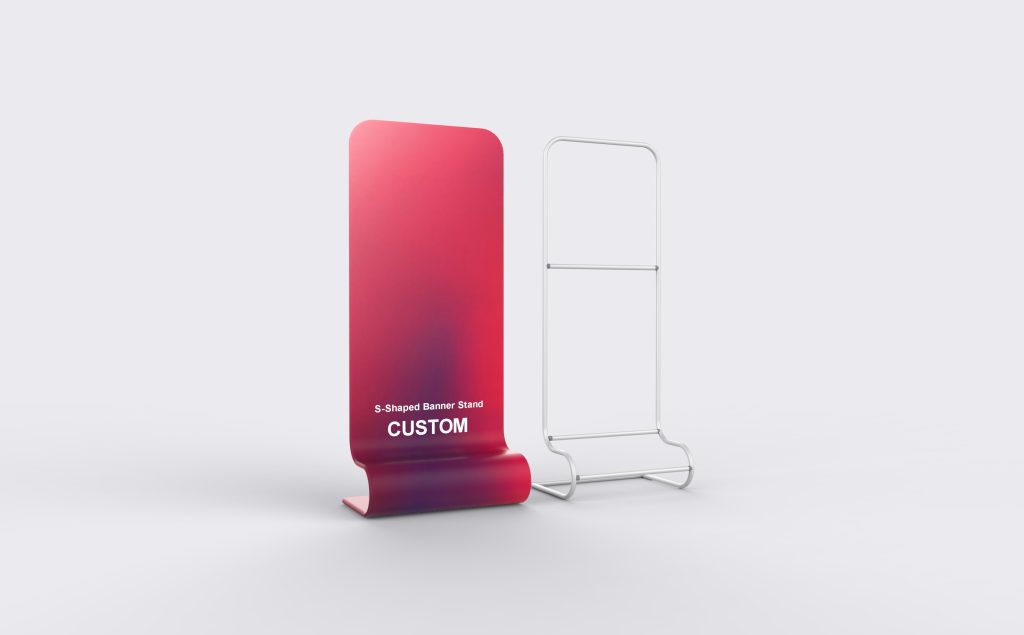 Rear-Curved Vertical S-Shaped Banner Stand