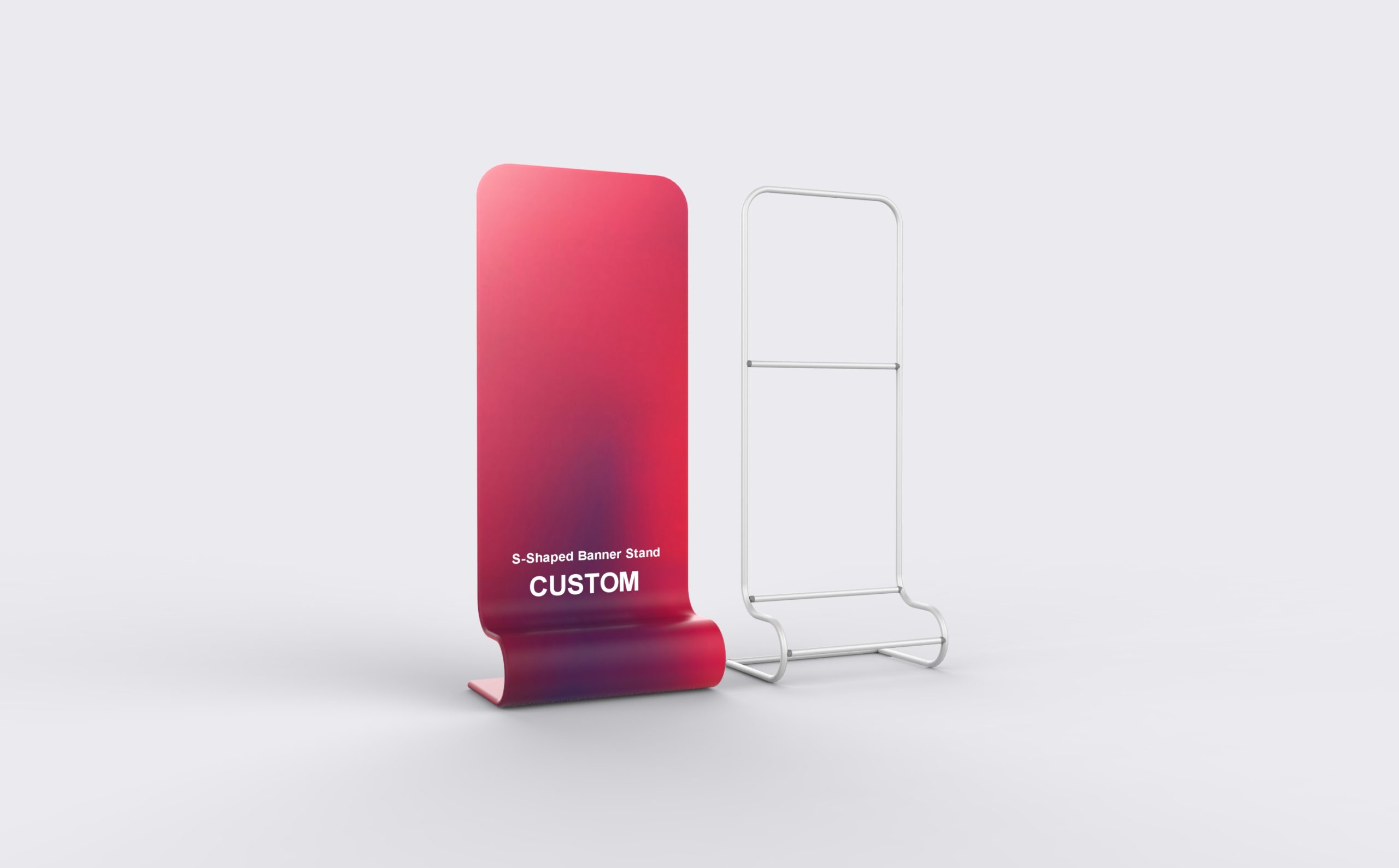 Rear-Curved Vertical S-Shaped Banner Stand product view