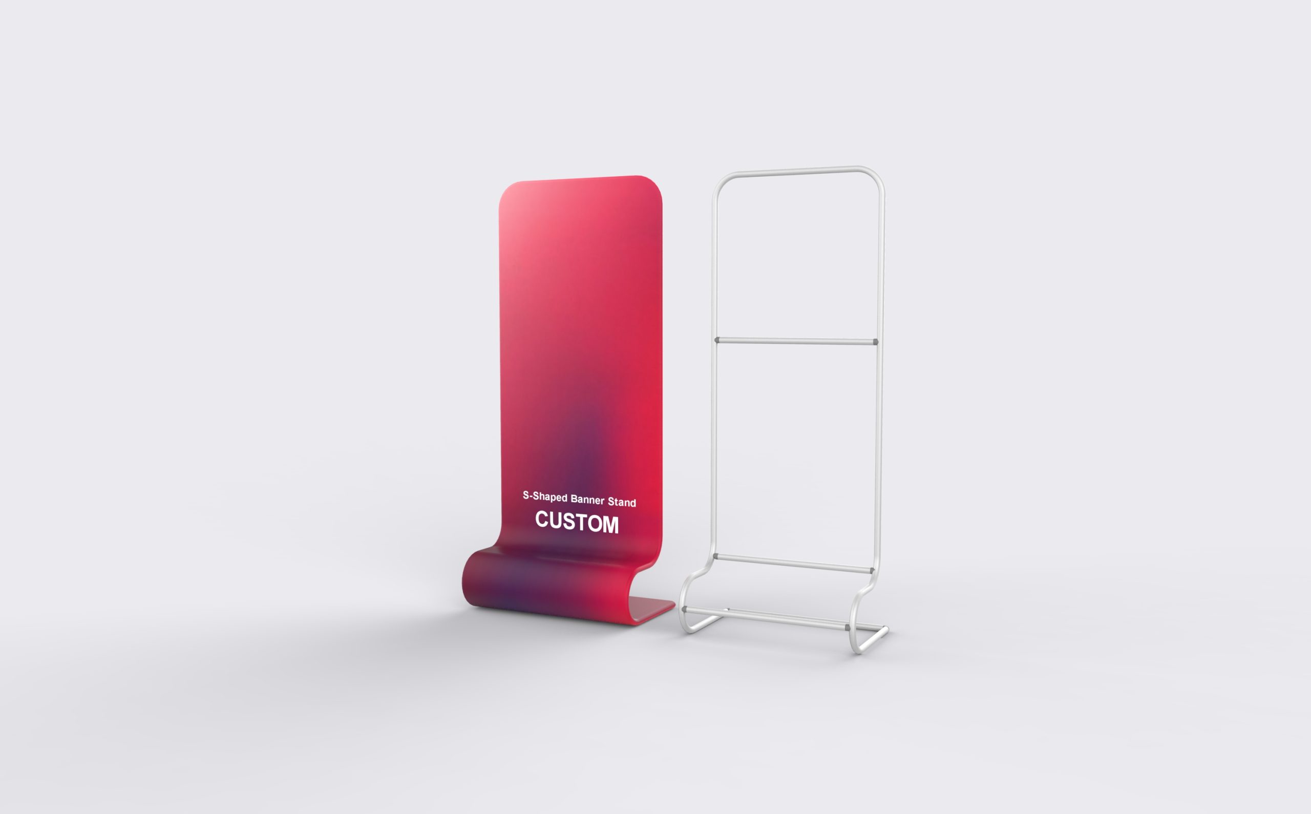 Rear-Curved Vertical S-Shaped Banner Stand product view