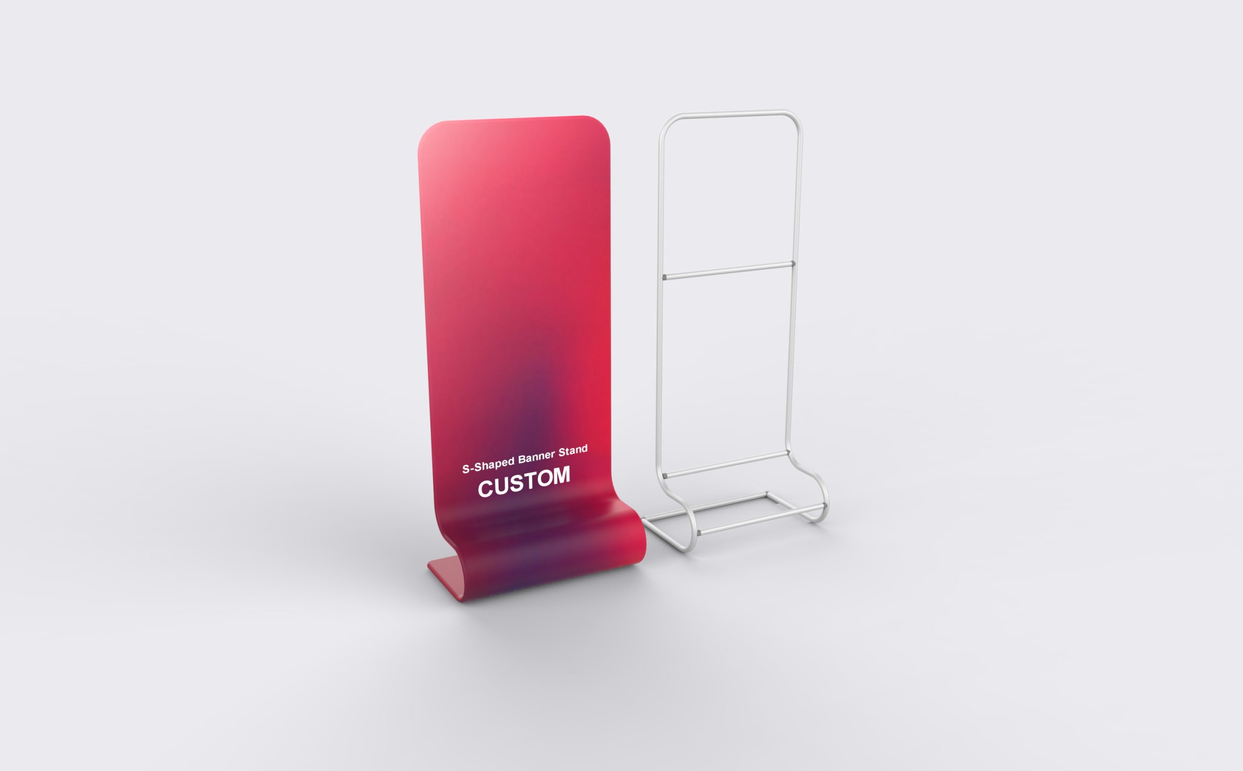 Rear-Curved Vertical S-Shaped Banner Stand product view