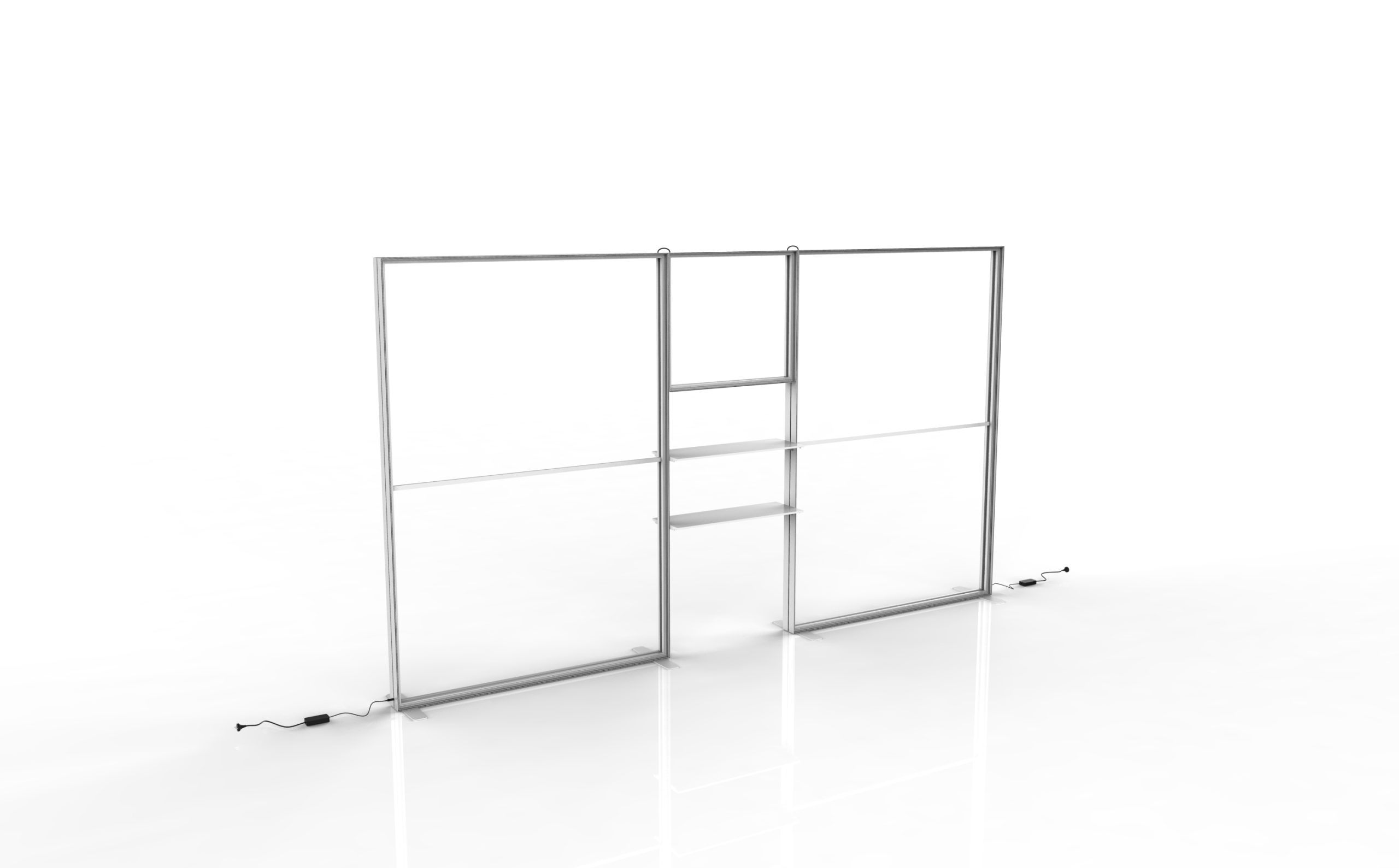 Modular Lightbox Arch with Shelves product view showing the arched opening