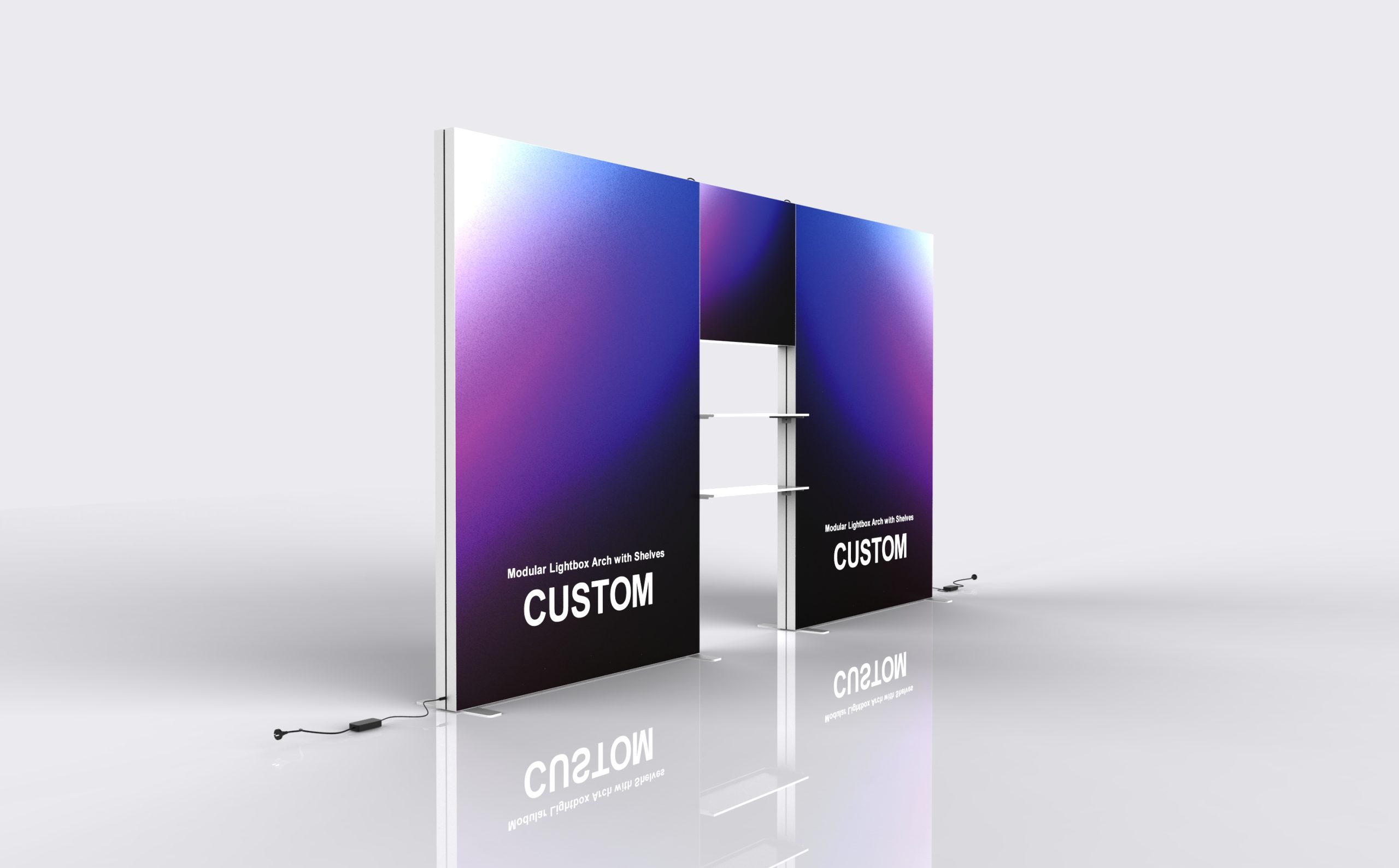 Modular Lightbox Arch with Shelves frame or inspection view