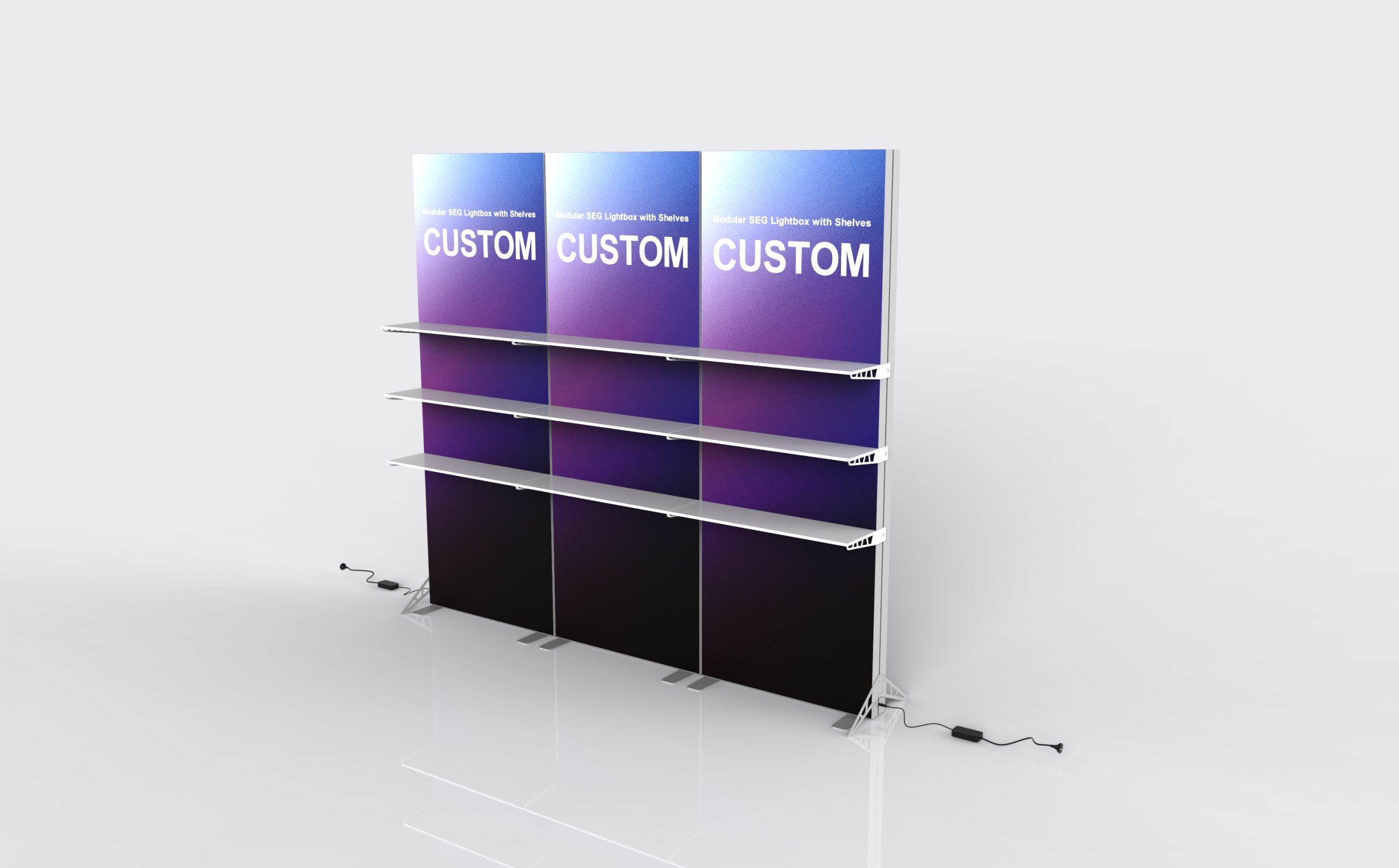 Modular SEG Lightbox with Shelves frame or inspection view