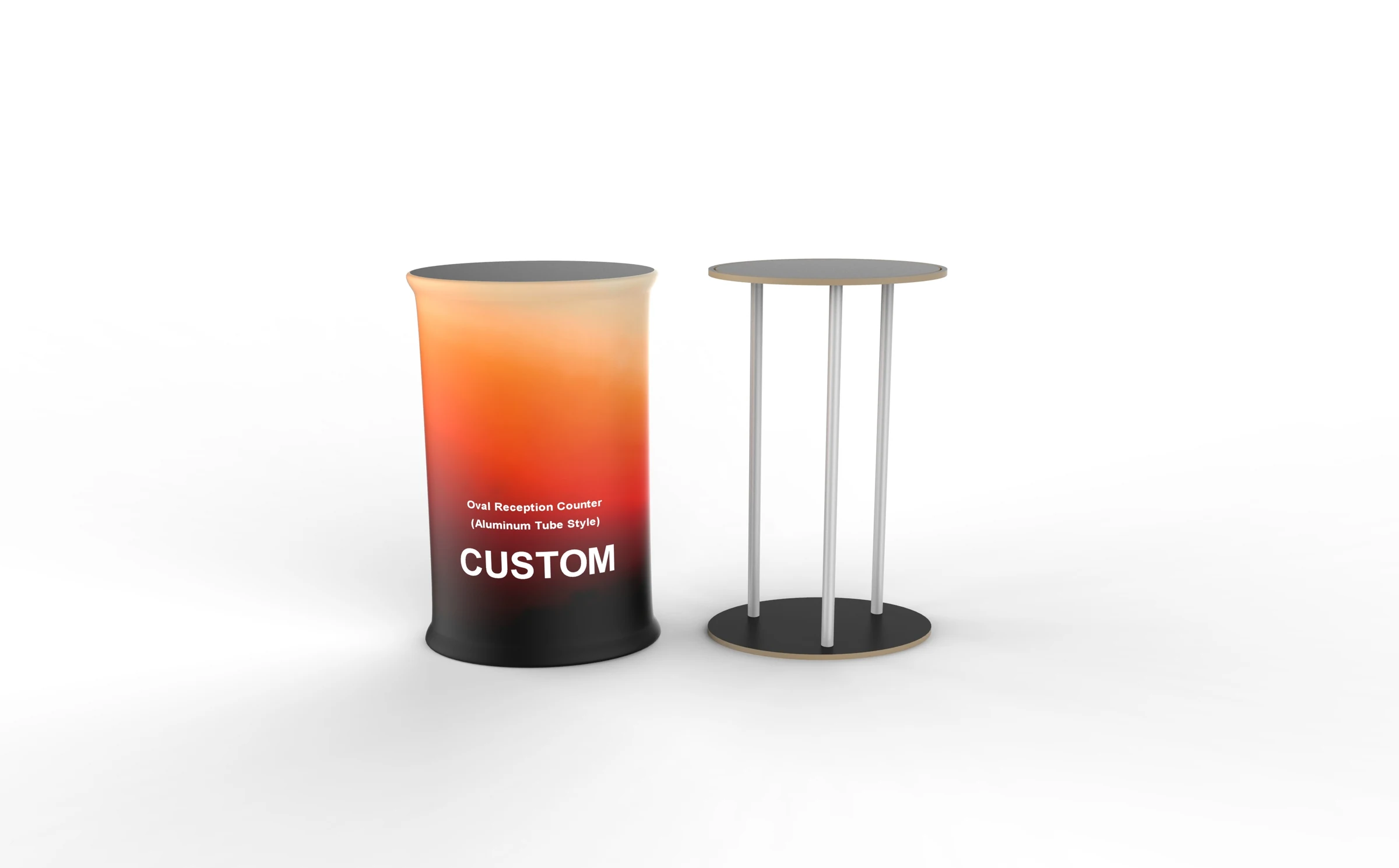 Oval Aluminum-Tube Reception Counter frame structure view