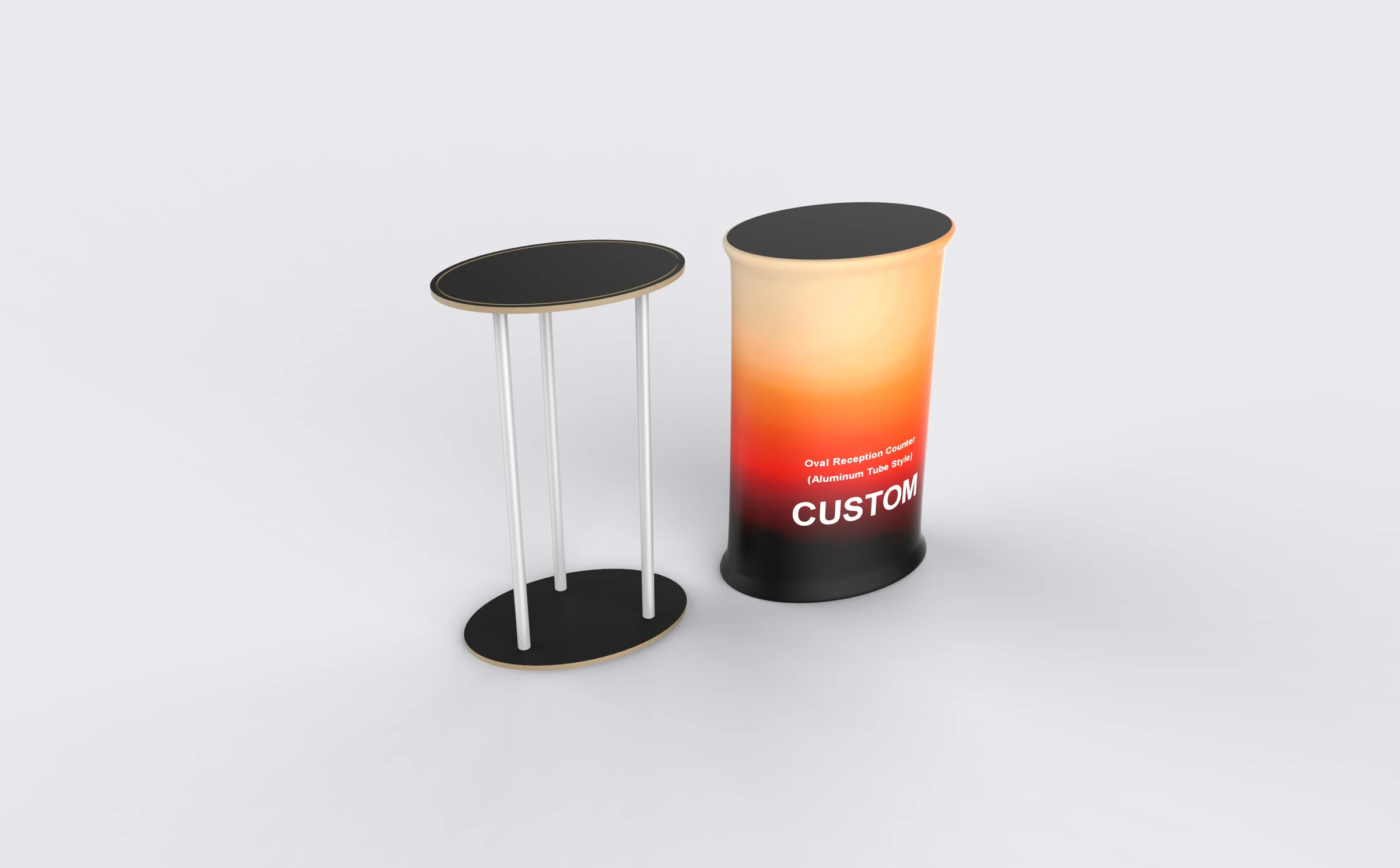 Oval Aluminum-Tube Reception Counter rear structure or inspection view