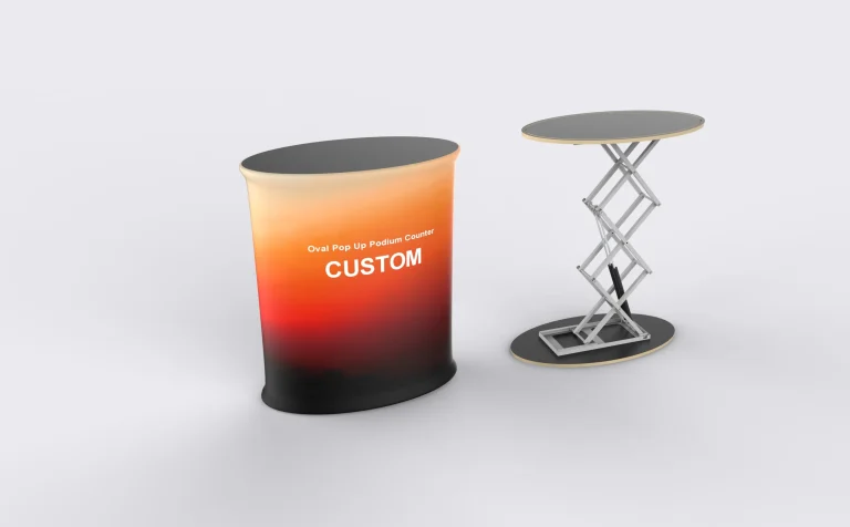 Oval Pop Up Podium Counter