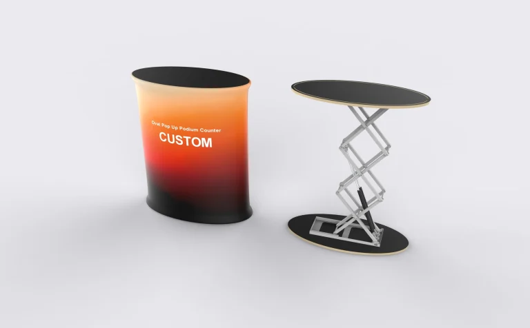 Oval Pop Up Podium Counter