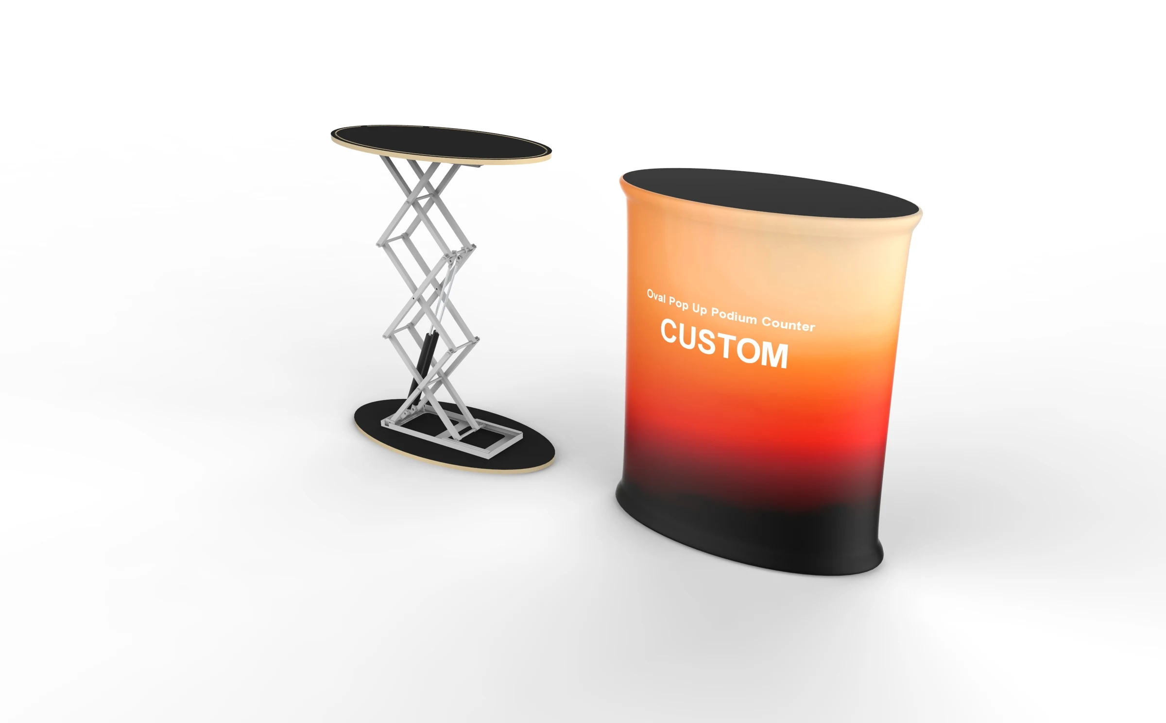 Oval Pop Up Podium Counter additional product view