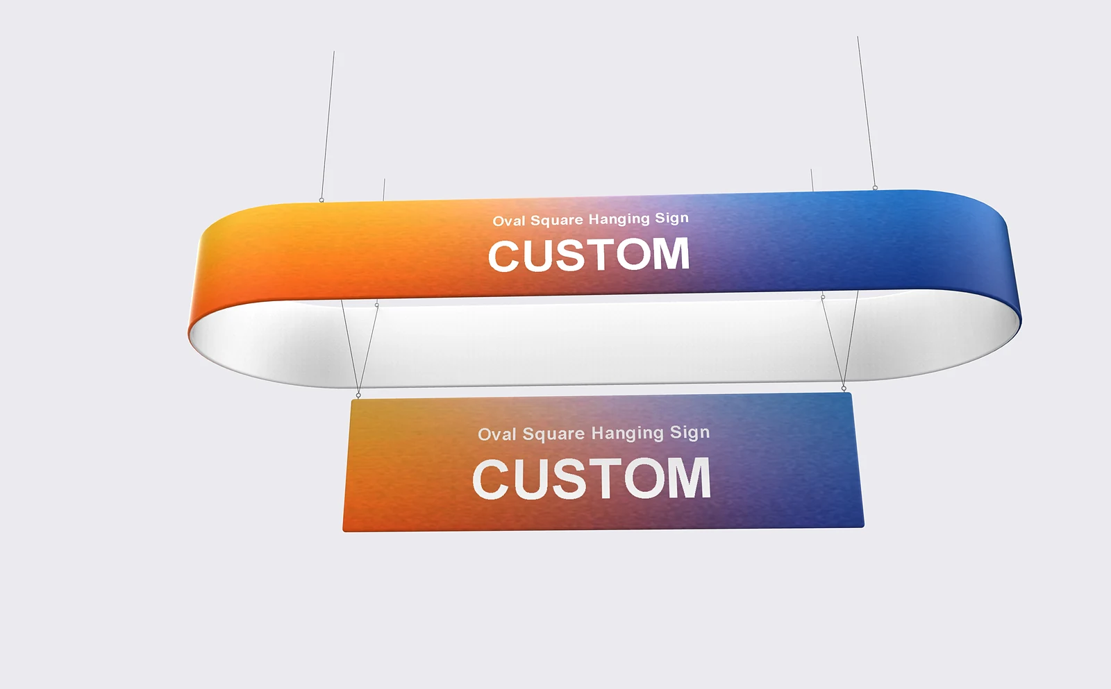 Oval Square Hanging Sign structure view for artwork planning