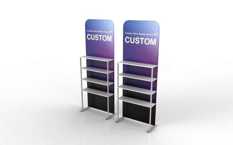 Portable Fabric Display Shelves 01