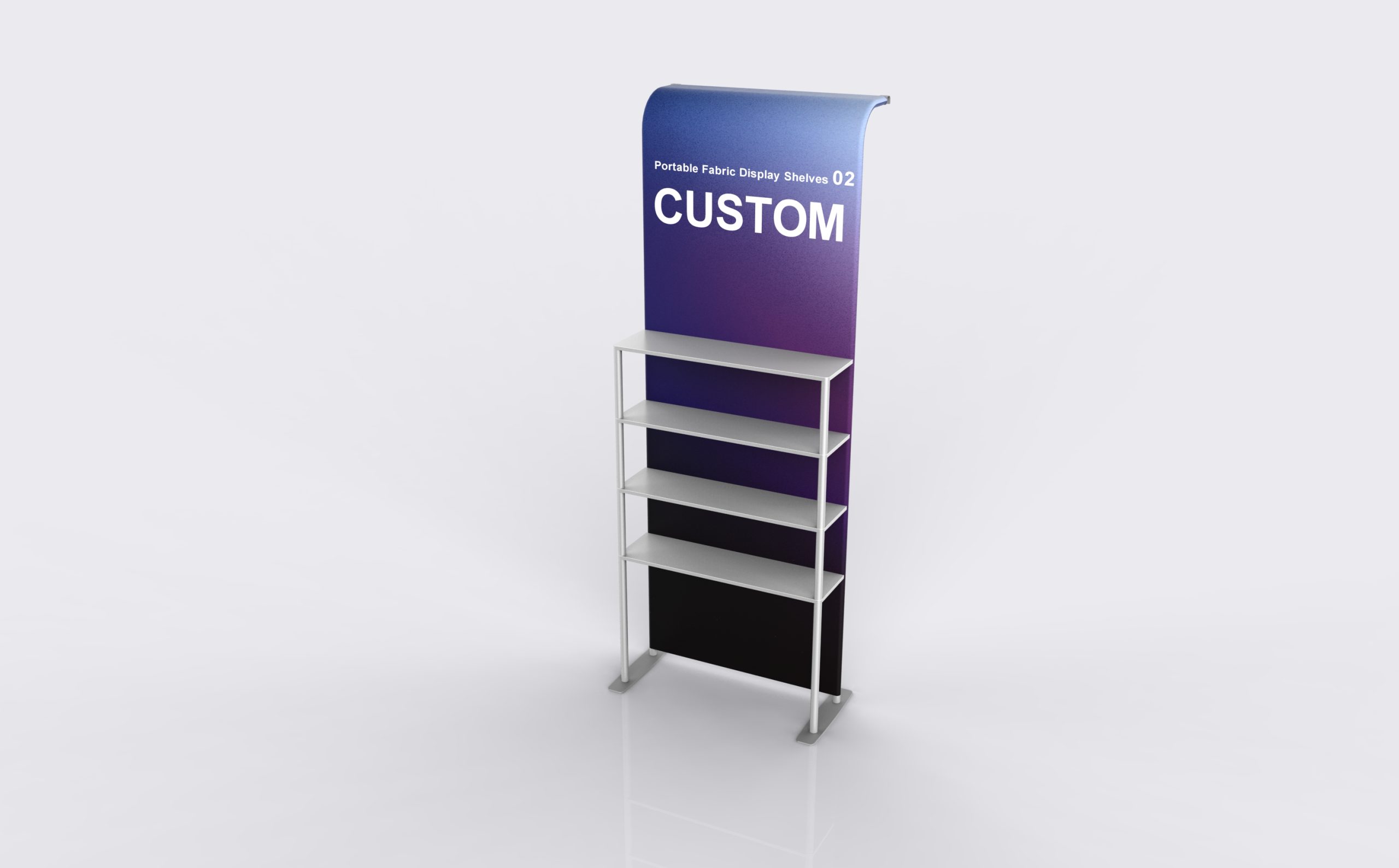 Portable Fabric Display Shelves 02 alternate view 1 for form and artwork review