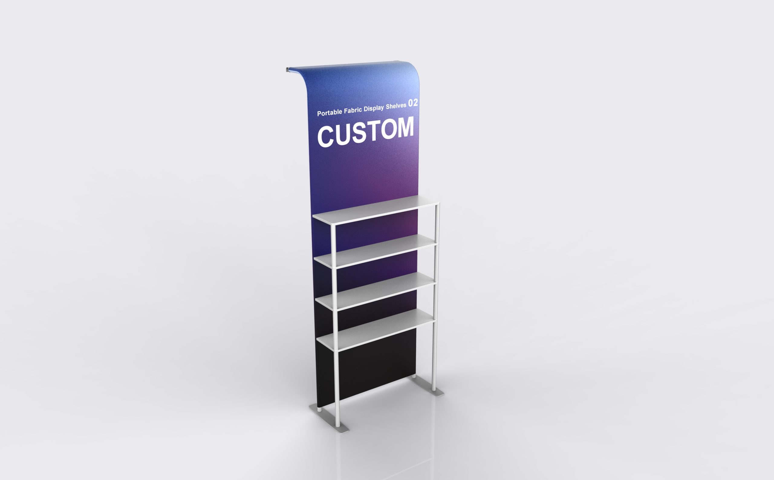 Portable Fabric Display Shelves 02 structure view for artwork planning