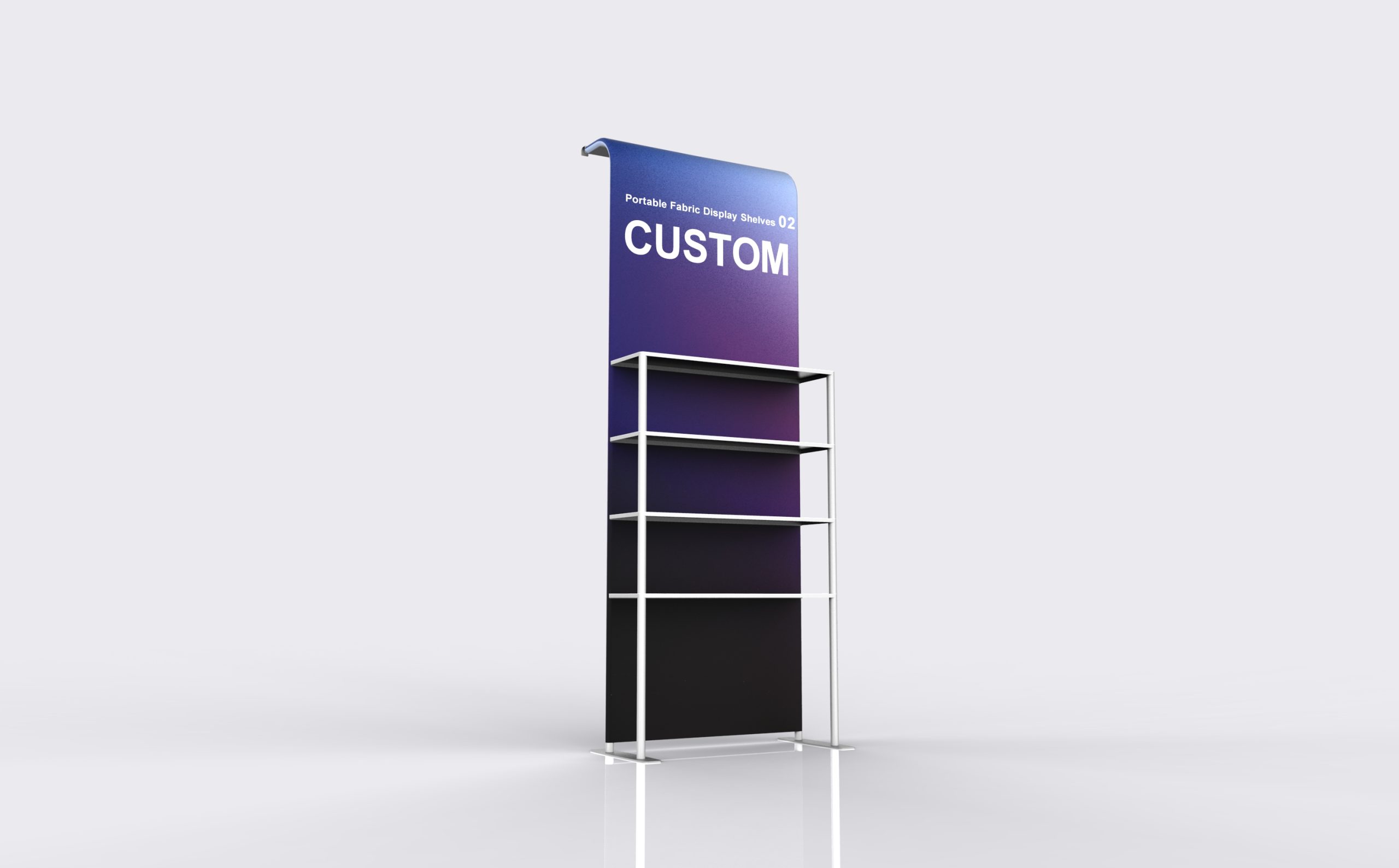 Portable Fabric Display Shelves 02 frame or inspection view