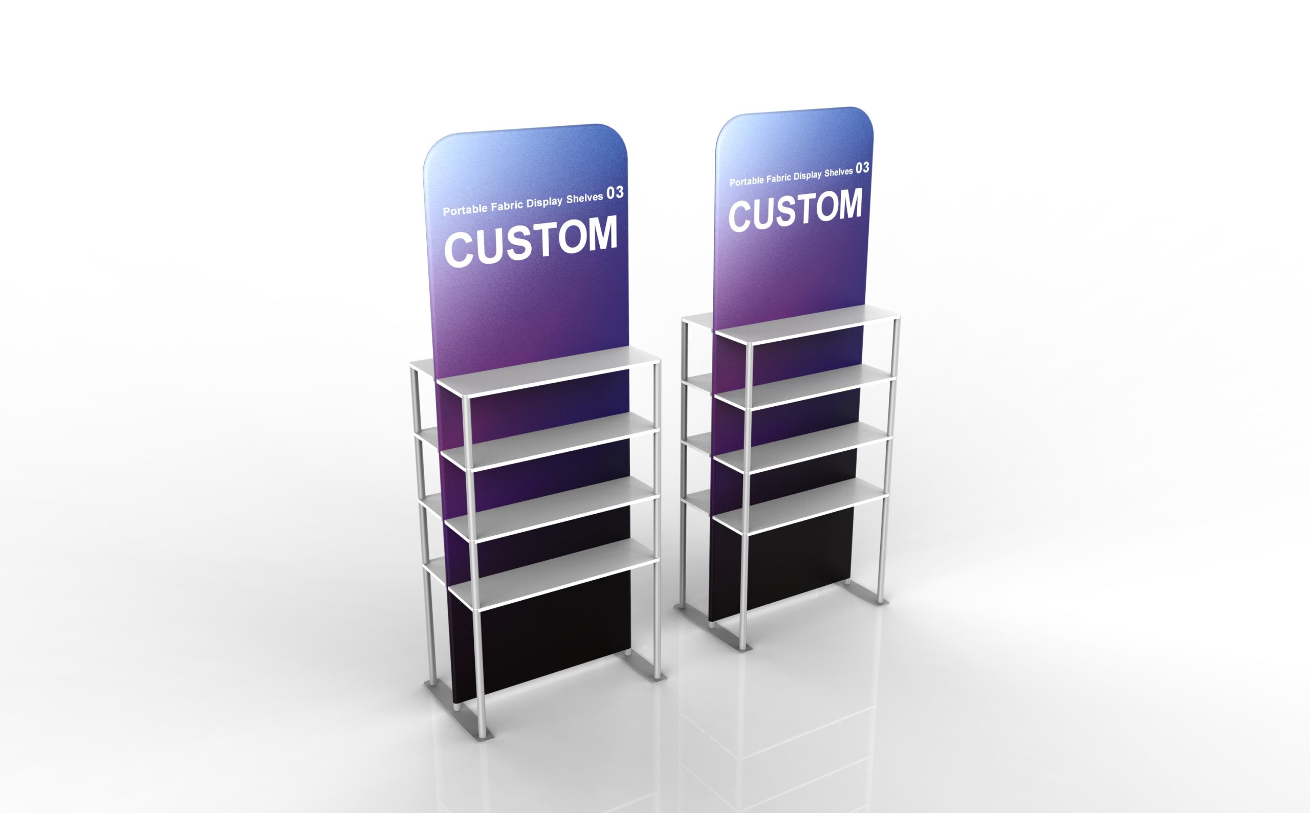 Portable Fabric Display Shelves 03 frame or inspection view