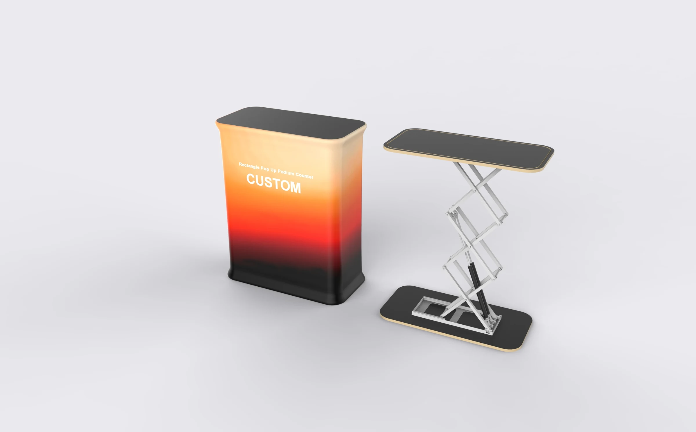 Rectangle Pop Up Podium Counter frame structure view