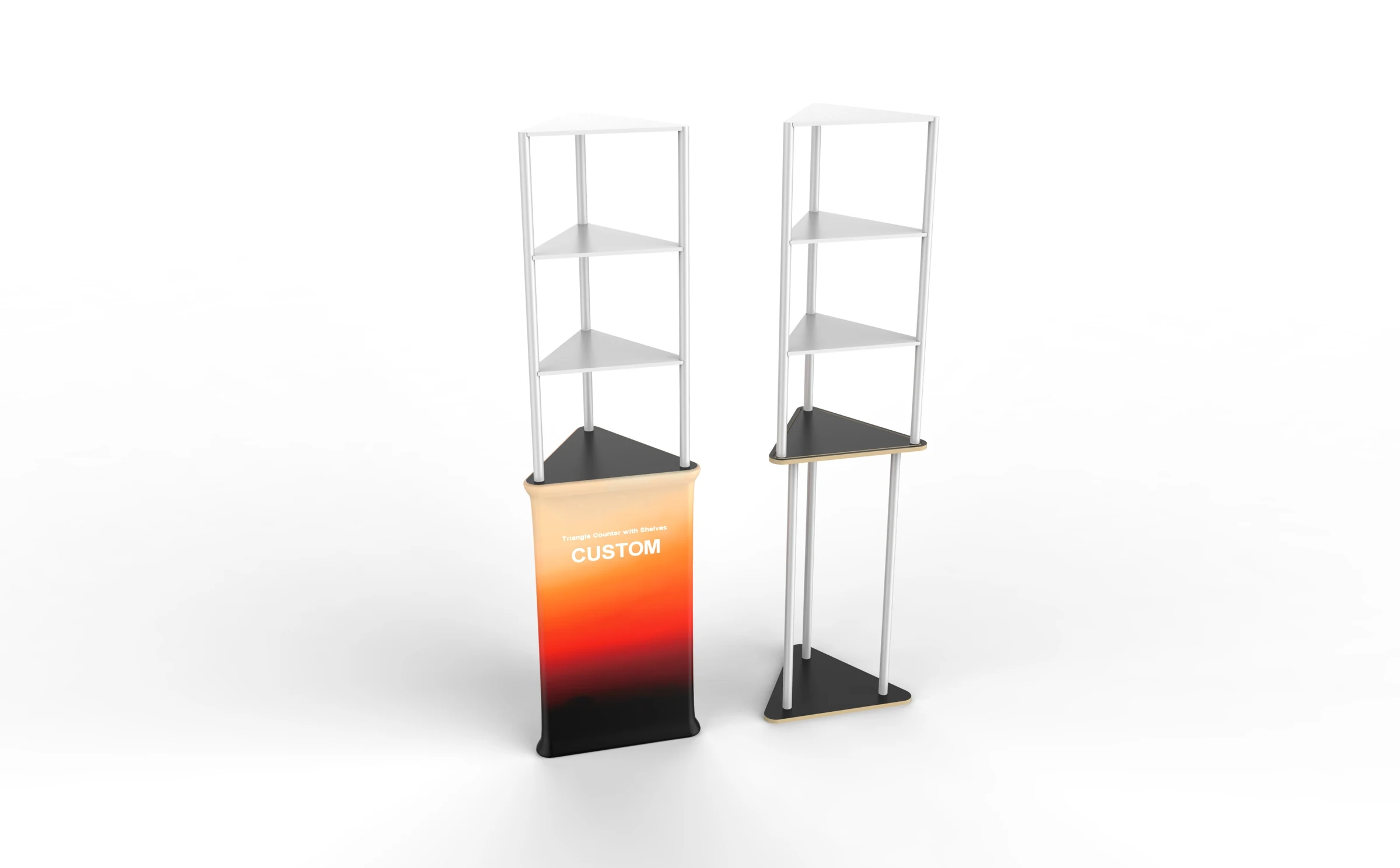 Rectangular Counter with Shelves side product view