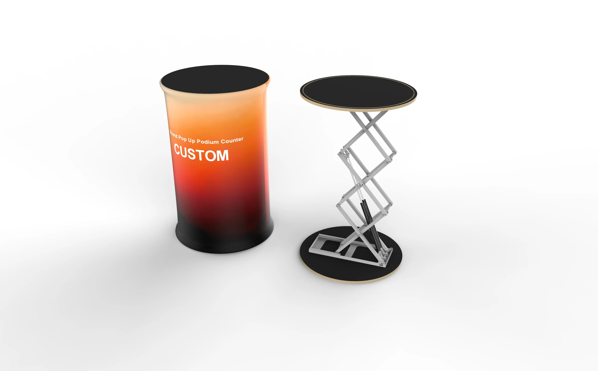 Round Pop Up Podium Counter frame structure view