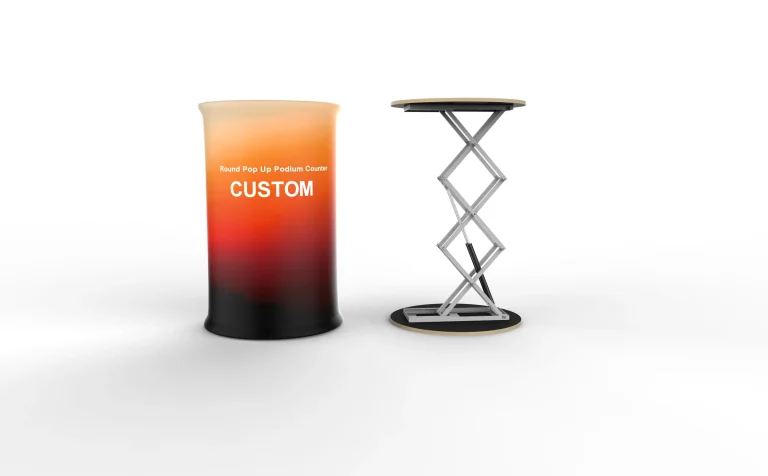 Round Pop Up Podium Counter