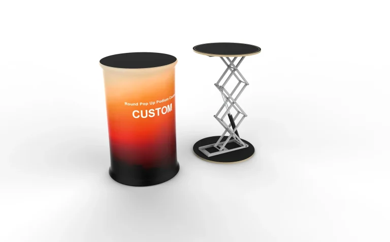 Round Pop Up Podium Counter