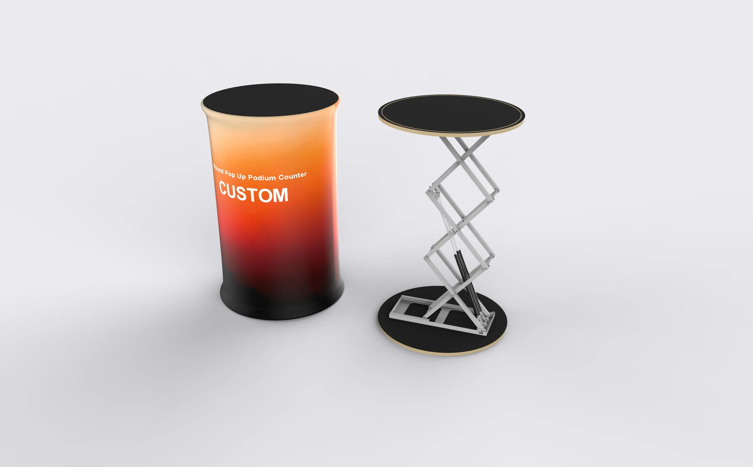 Round Pop Up Podium Counter side product view
