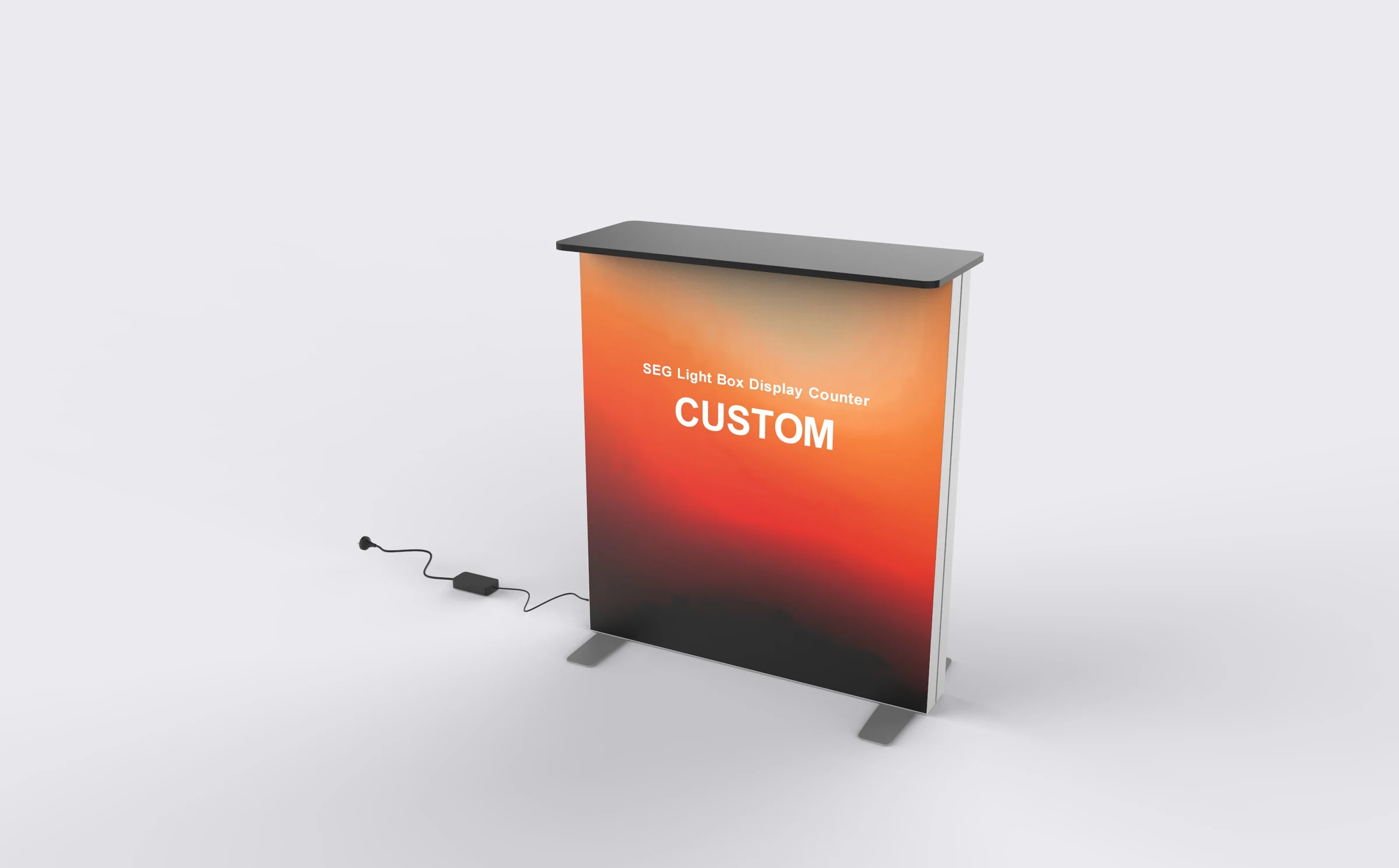 SEG Light Box Display Counter alternate angle for artwork planning