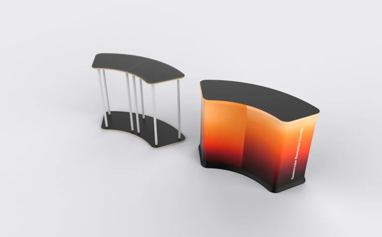 Semi-Circle Fabric Reception Counter