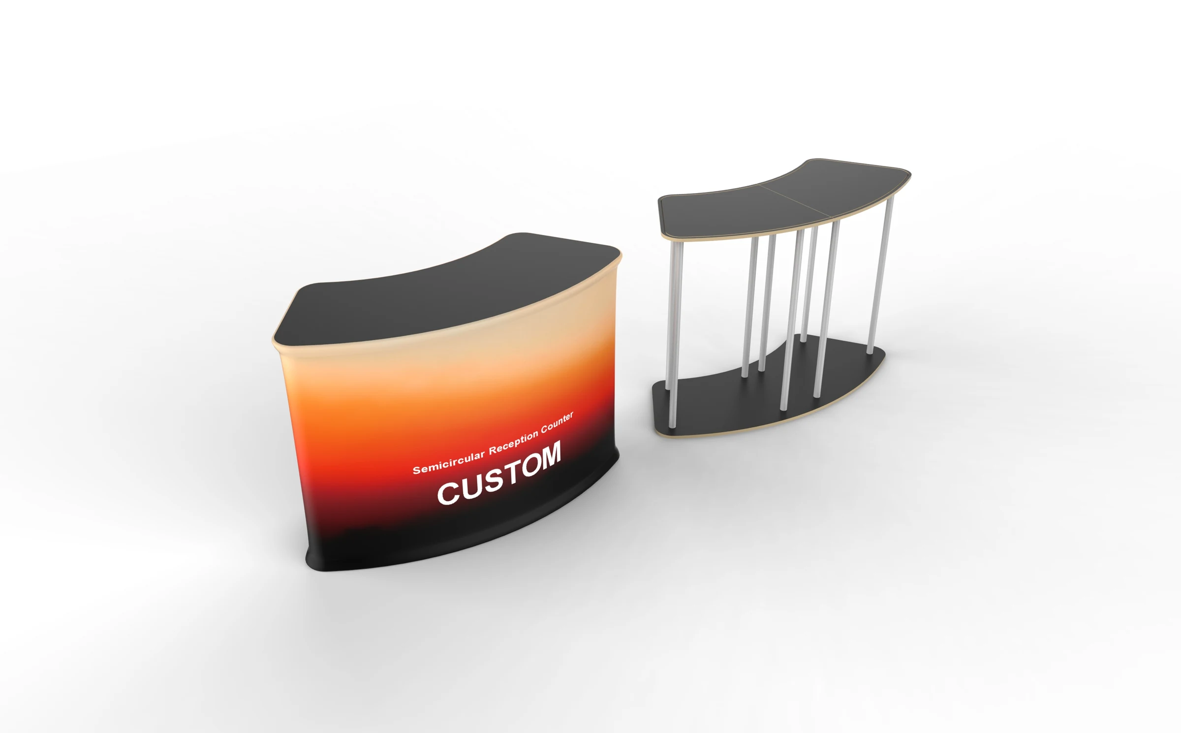Semi-Circle Fabric Reception Counter side product view