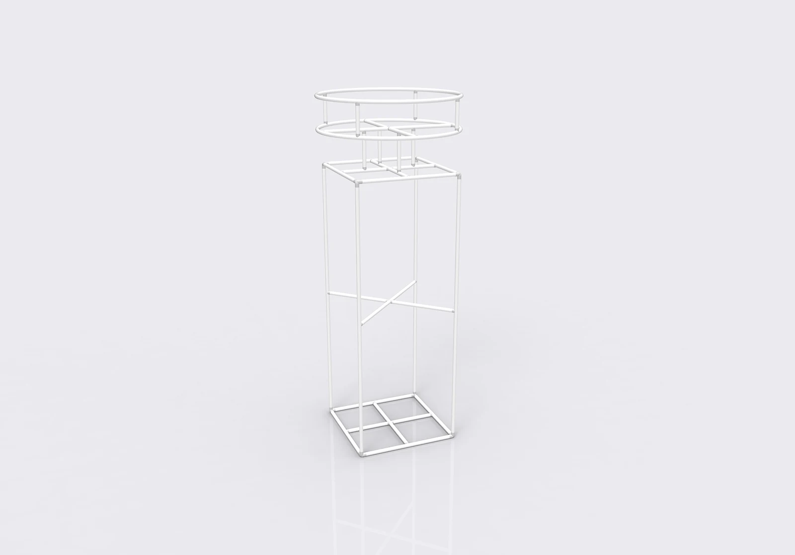 Square Tension Fabric Pillar structure view for artwork planning