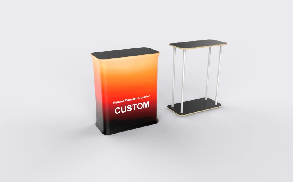 Square Wood-Top Reception Counter