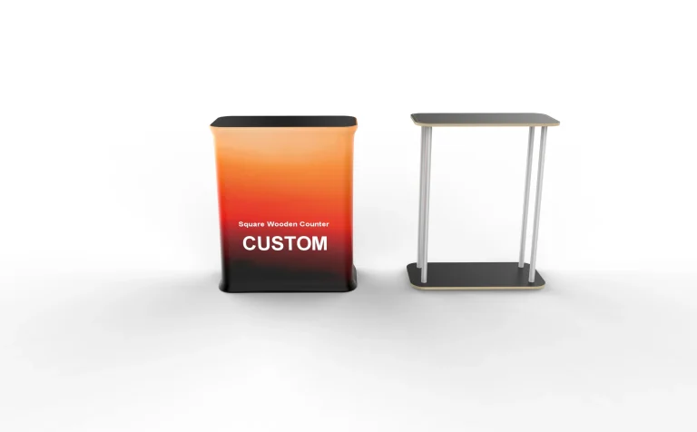 Square Wood-Top Reception Counter