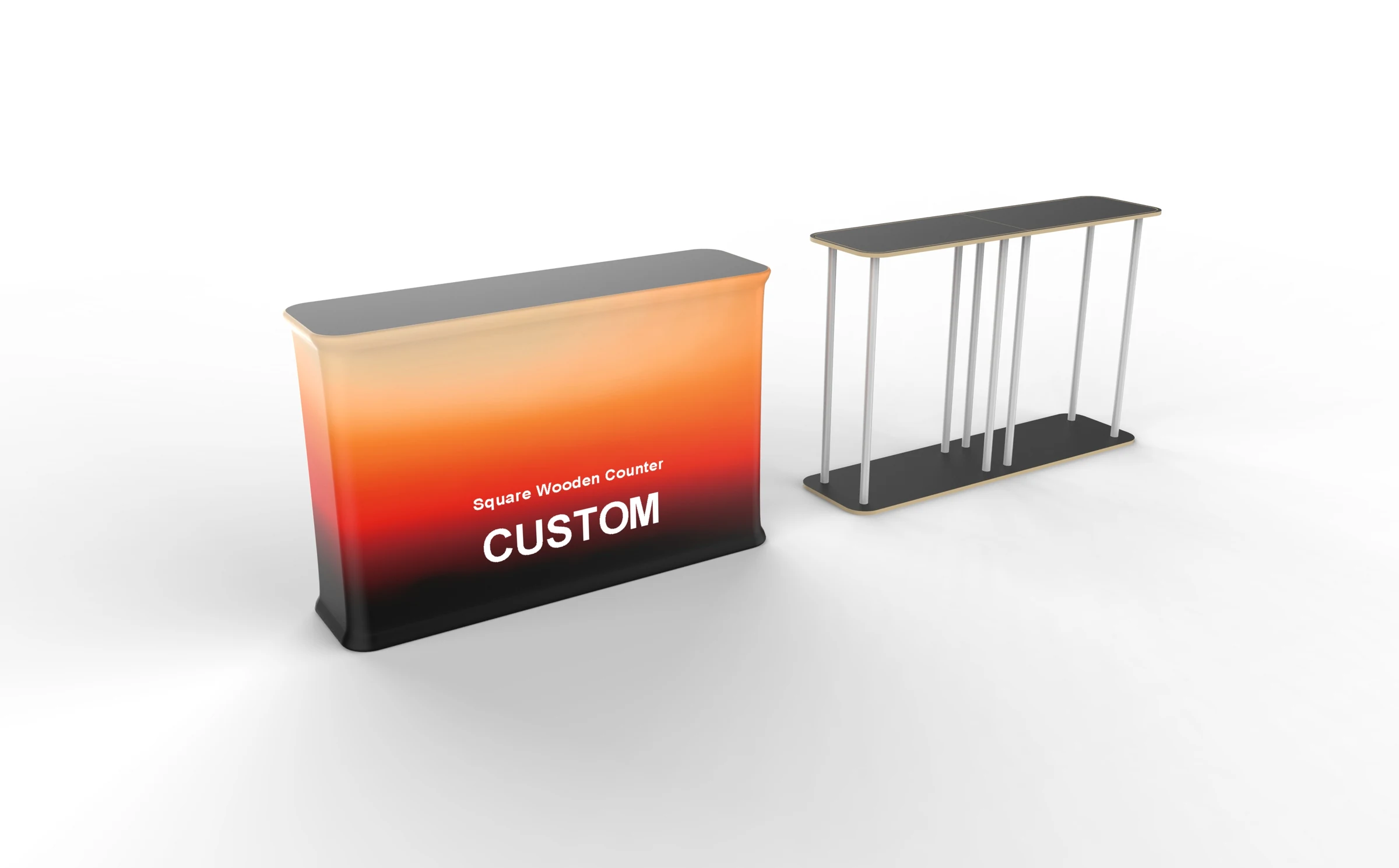 Square Wood-Top Reception Counter additional product view